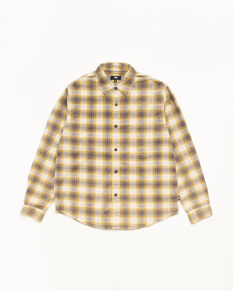 Dax Plaid Shirt Unisex Long Sleeve In Gold