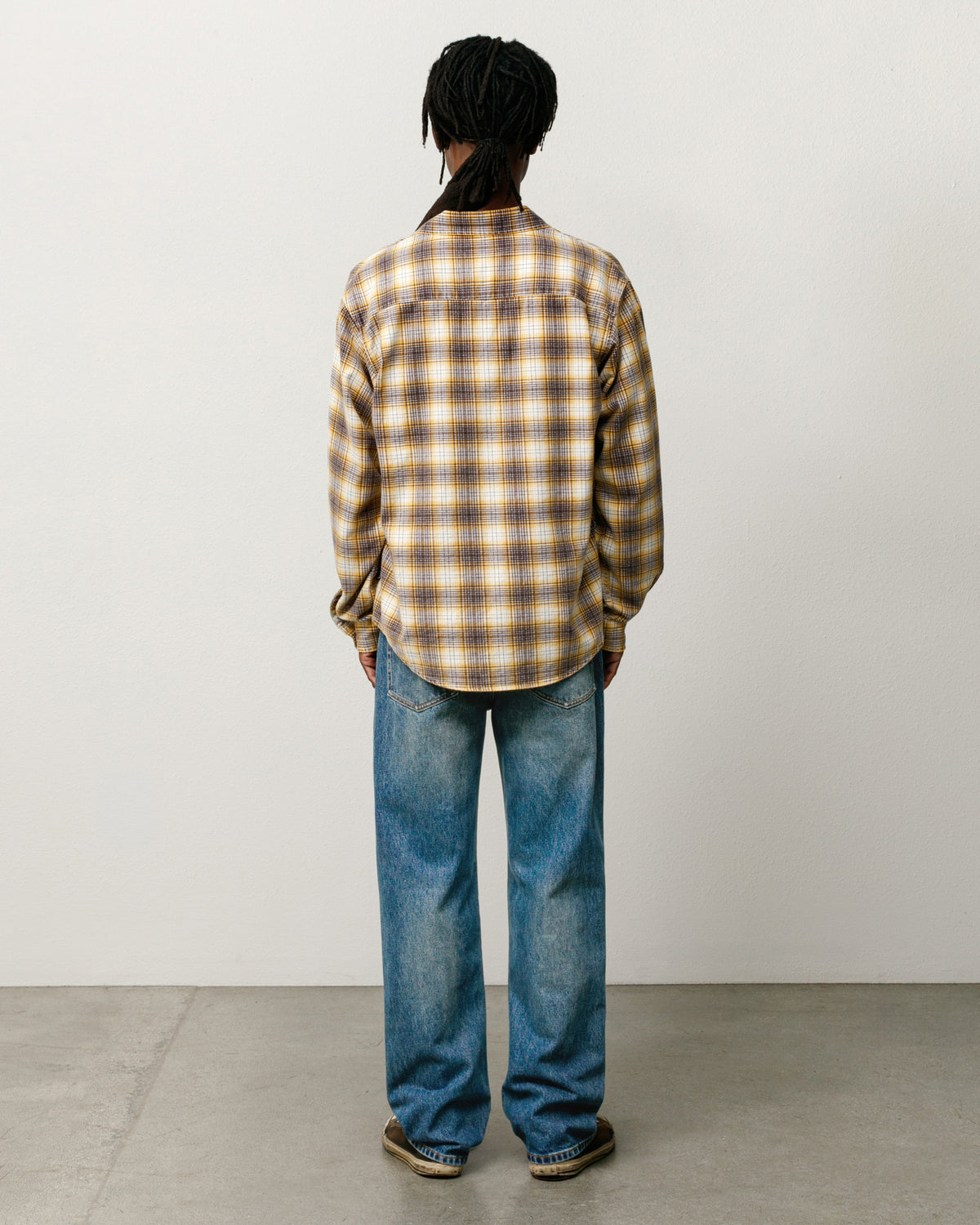 Dax Plaid Shirt Unisex Long Sleeve In Gold