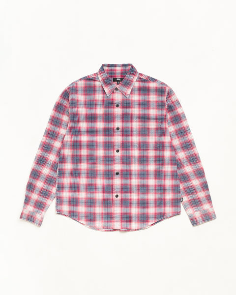 Dax Plaid Shirt Unisex Long Sleeve In Red