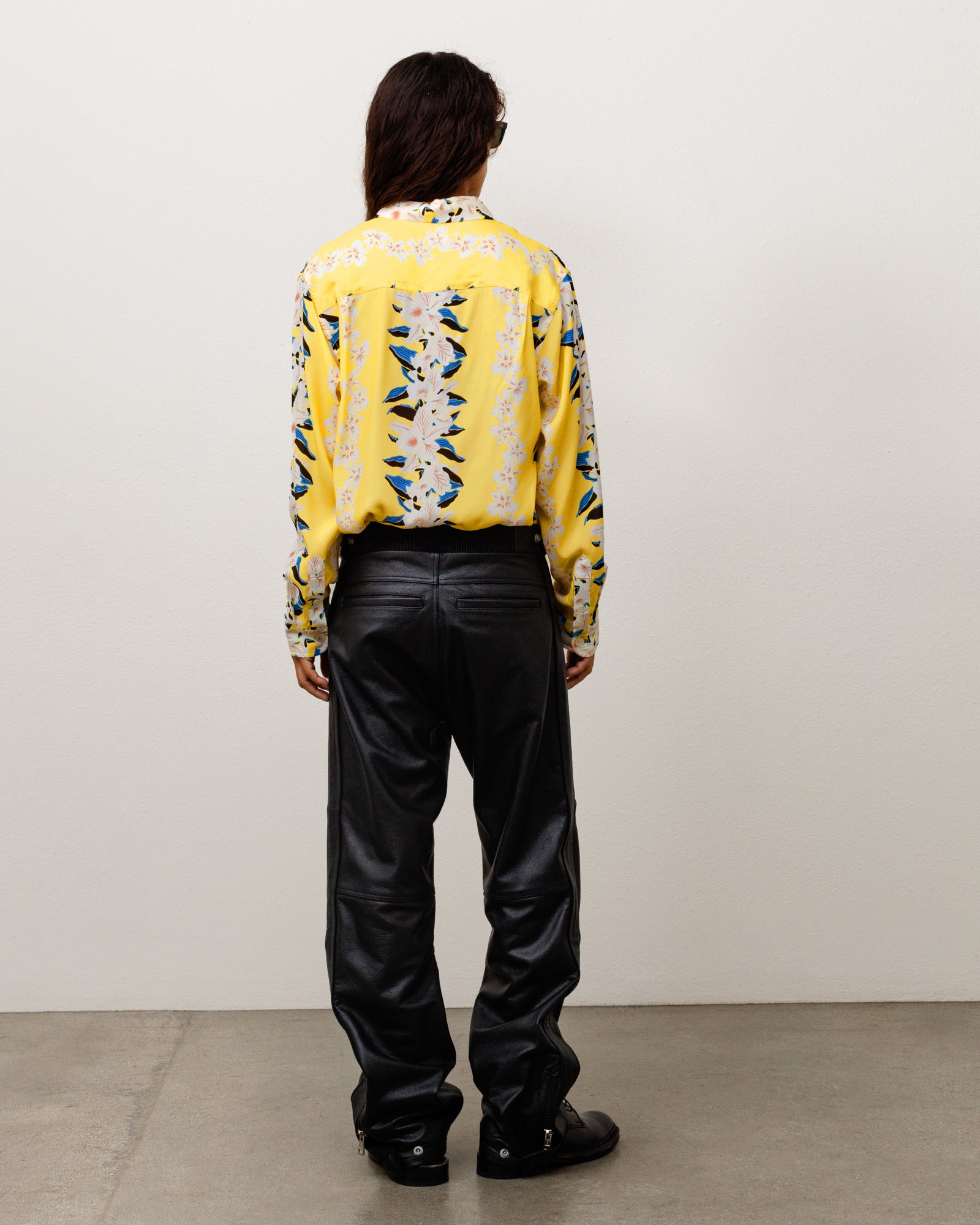 Hawaiian Floral Ls Shirt Unisex Long Sleeve In Yellow