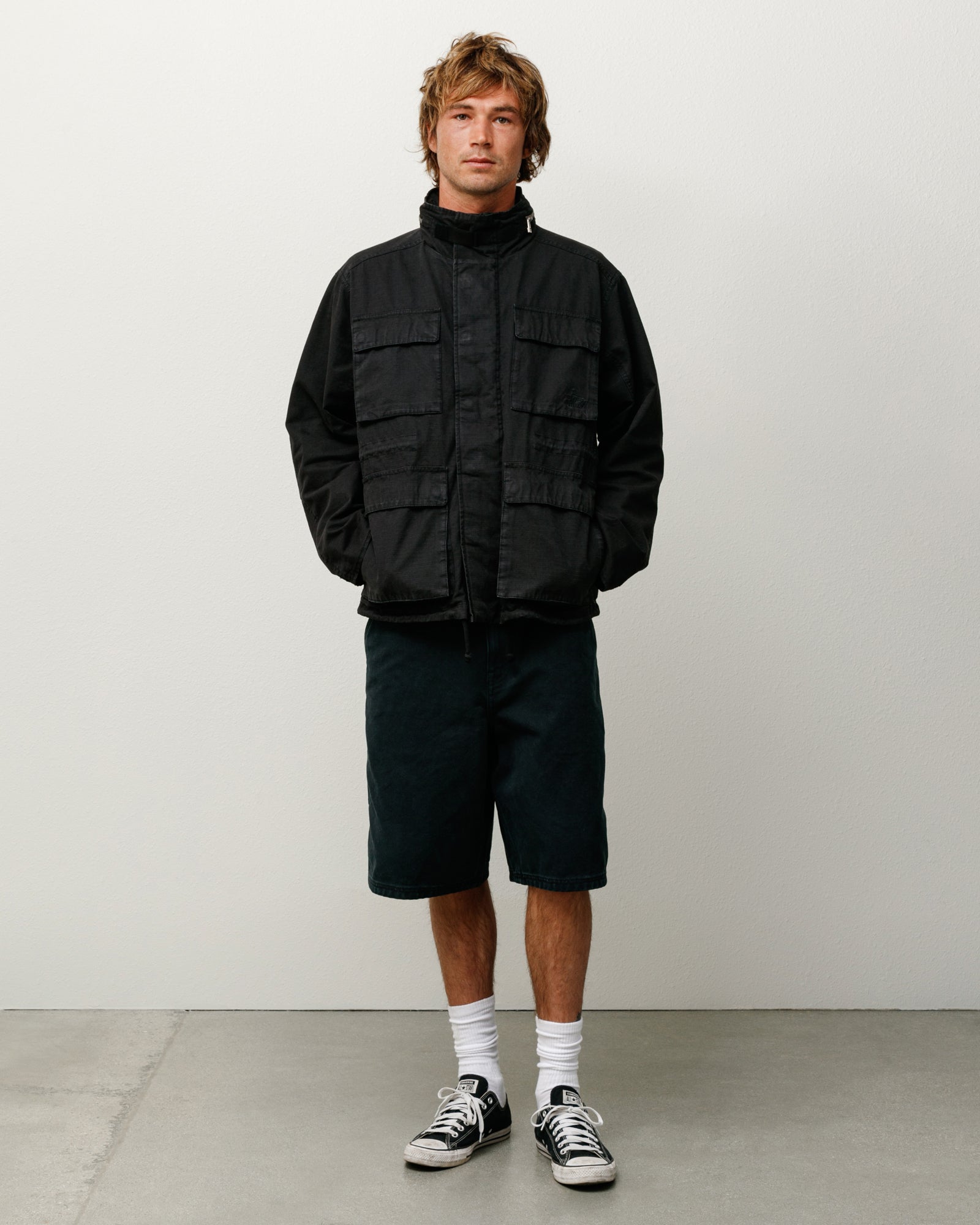 Washed Canvas Work Short – Black | Shorts | Stüssy