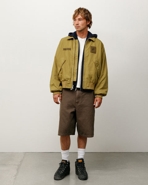 Work Short Washed Canvas Mens Regular In Brown