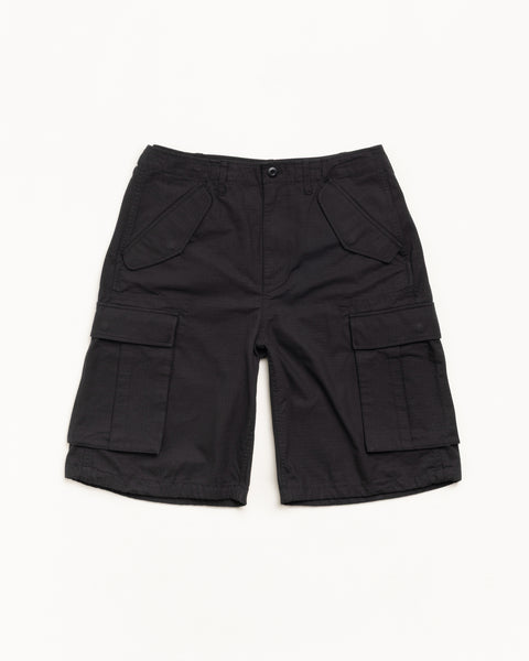 Cargo Short Ripstop Mens Regular In Black