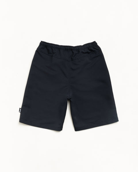 Baggy Beach Short shorts in Black with elastic waist, unisex fit