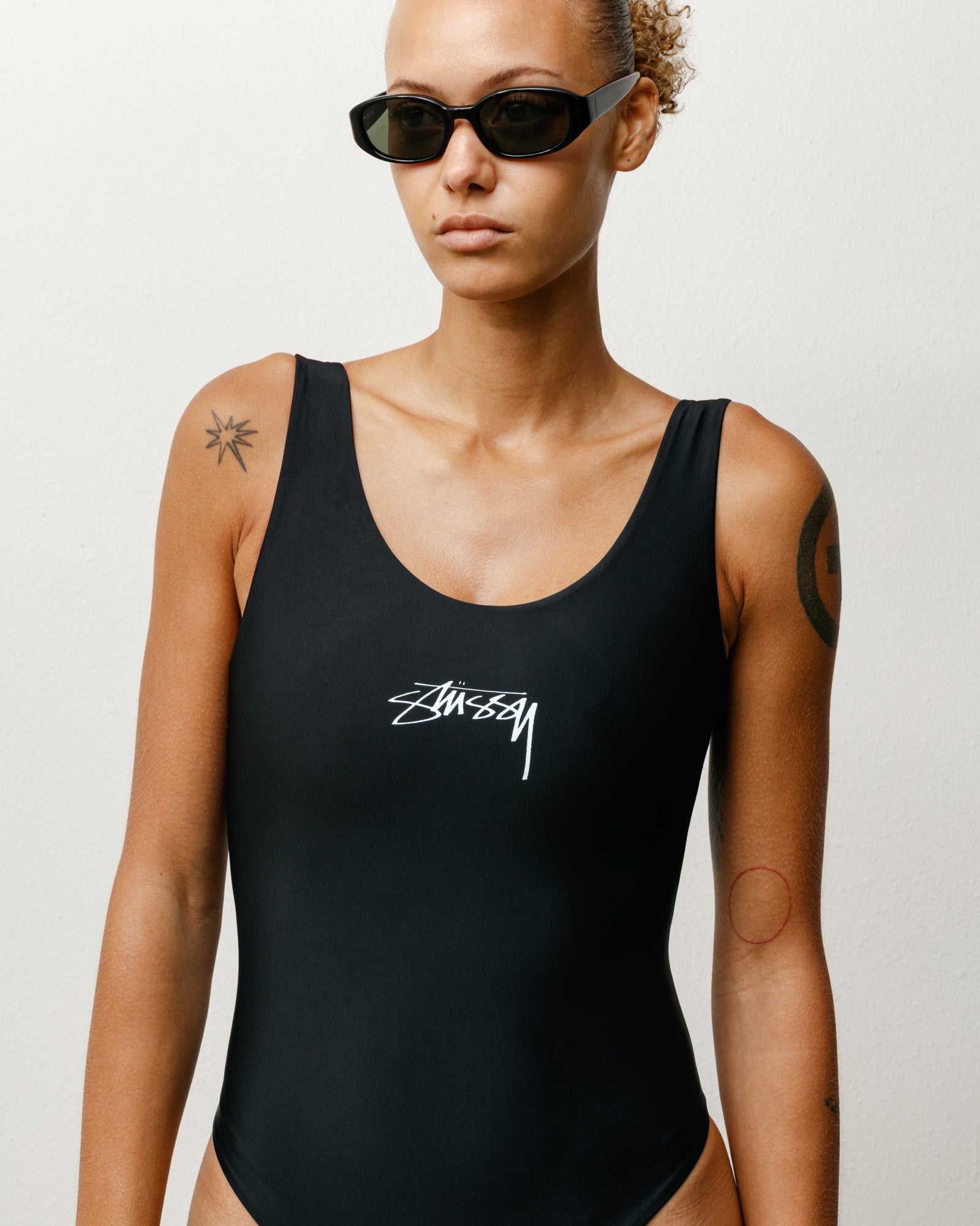 Stüssy Surf Stock One Piece Swimsuit in the color Black