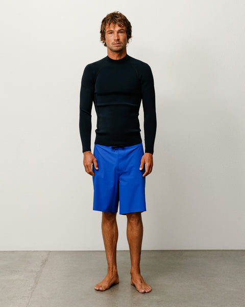 Stüssy Peak Board Short, unisex blue boardshort in stretch nylon with laced drawcord waist