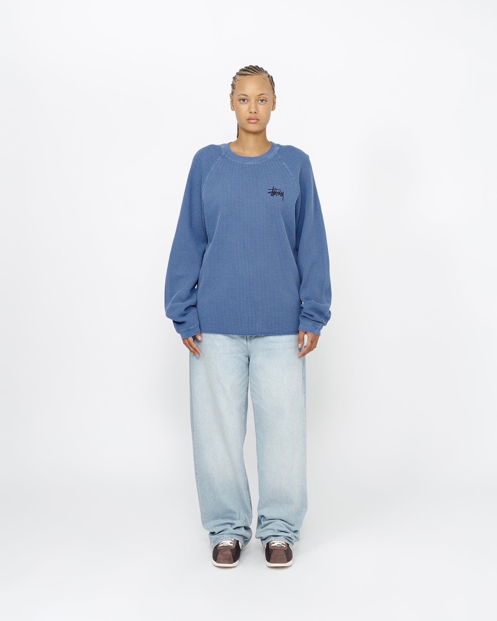 Raglan Thermal LS Crew in blue – Stüssy