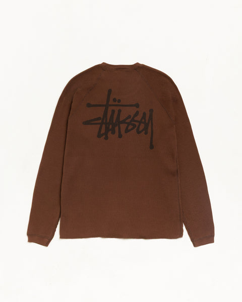 Raglan Thermal Basic Stock Unisex Long Sleeve In Brown