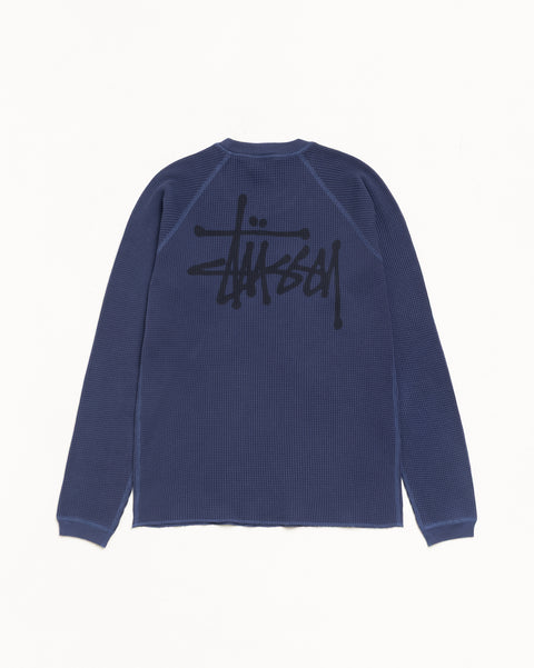Raglan Thermal Basic Stock Mens Long Sleeve In Navy
