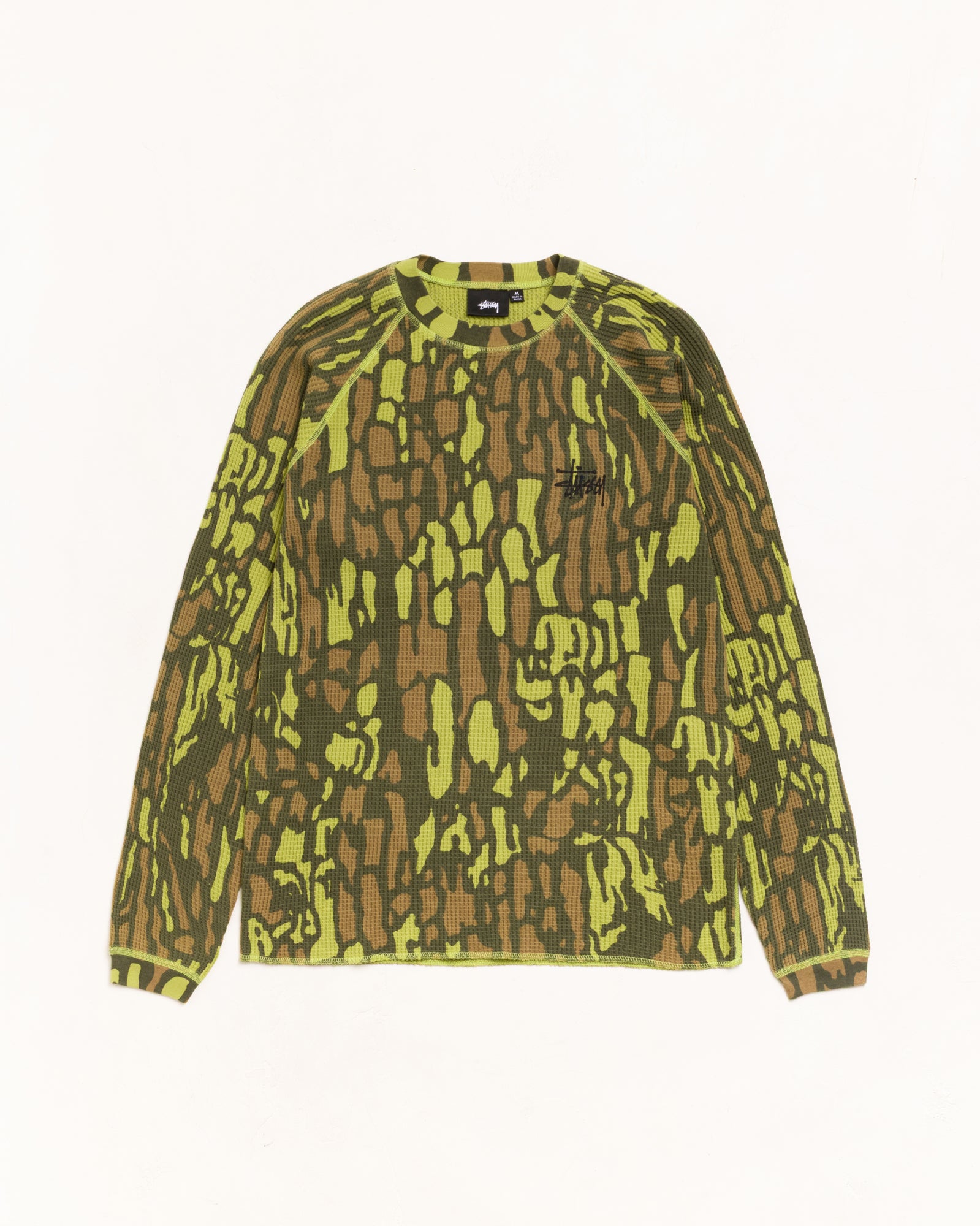 Raglan Thermal Basic Stock Unisex Long Sleeve In Tree Bark Camo