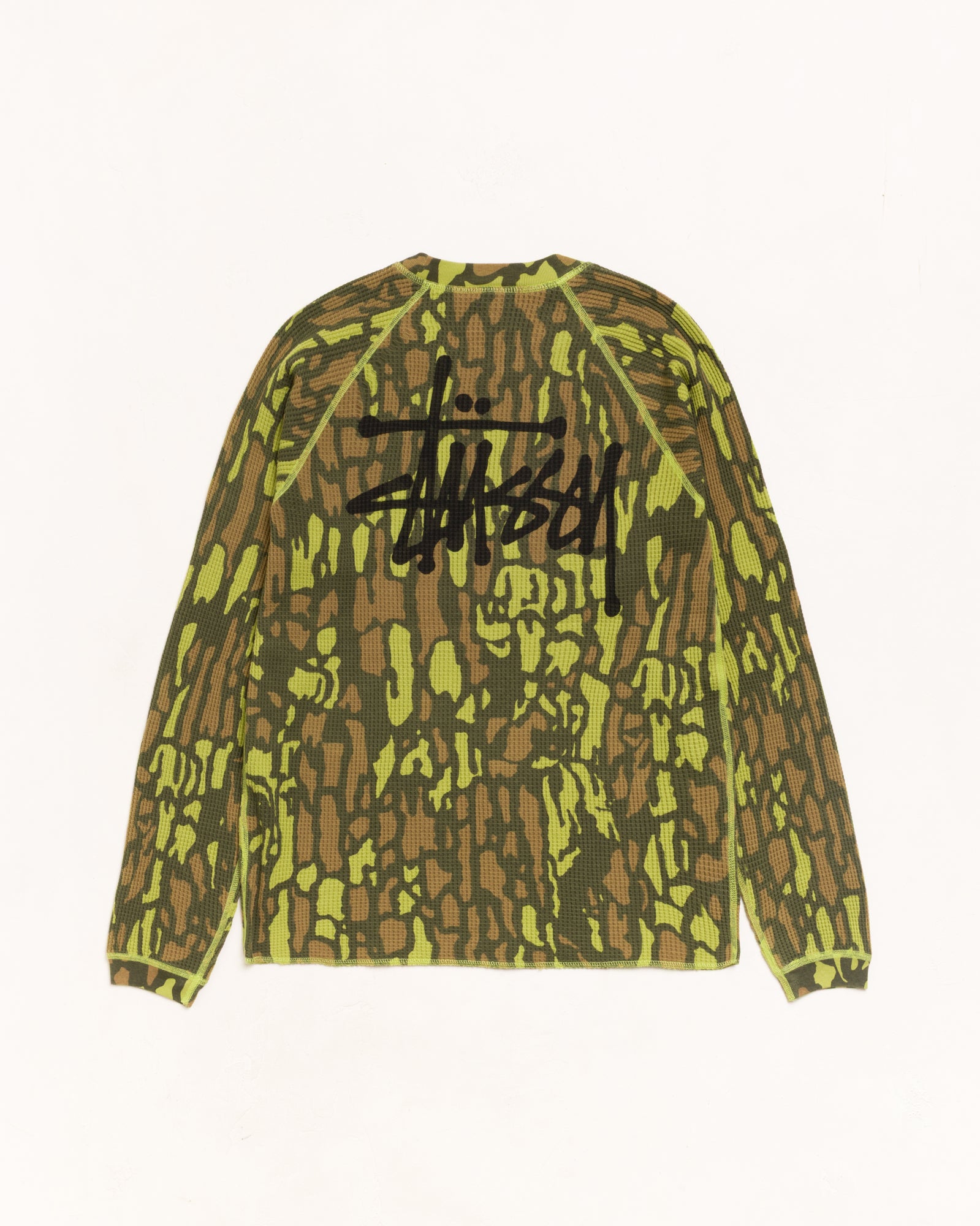 Raglan Thermal Basic Stock Unisex Long Sleeve In Tree Bark Camo
