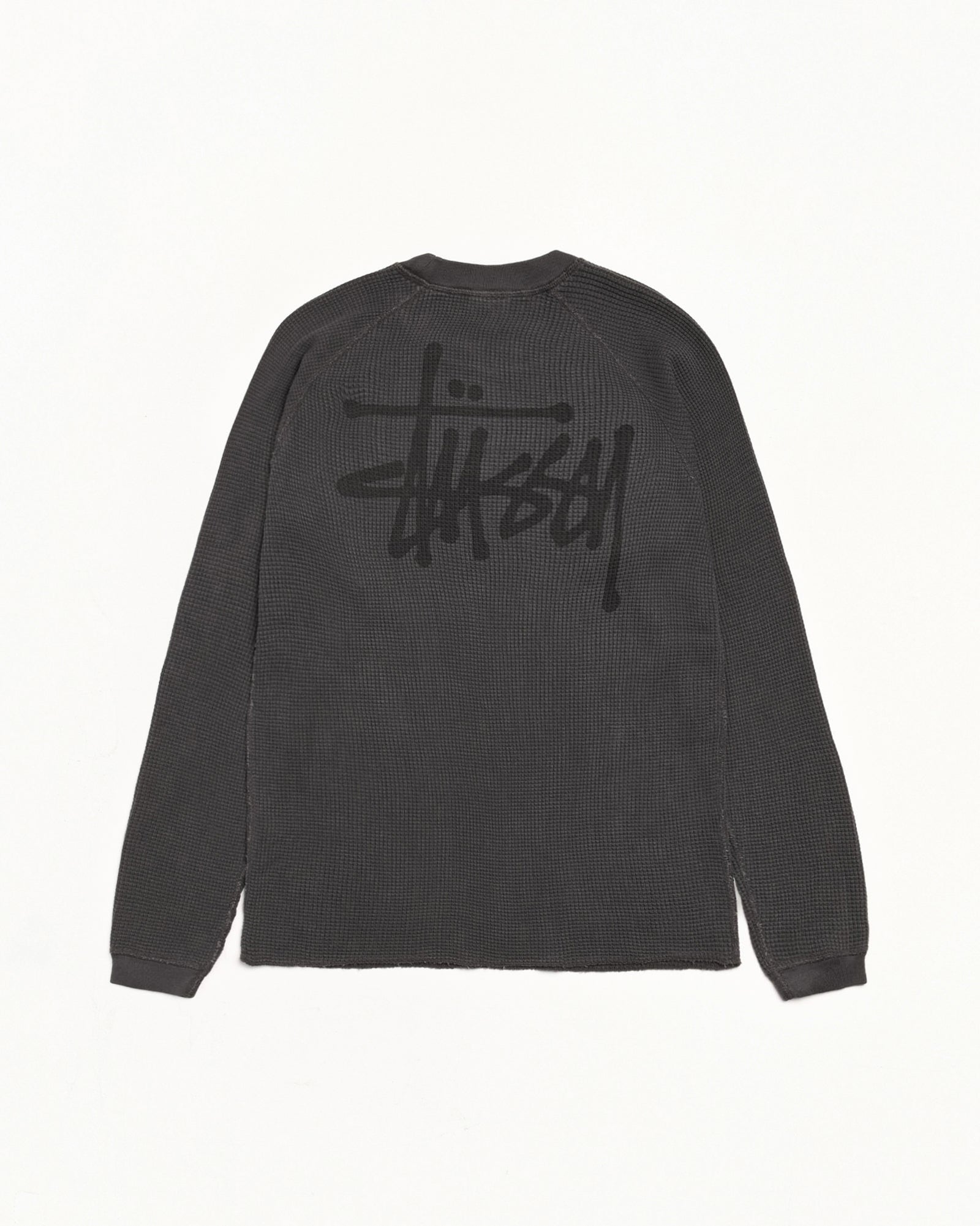 Raglan Thermal LS Crew – Washed Black | Tops & Shirts | Stüssy