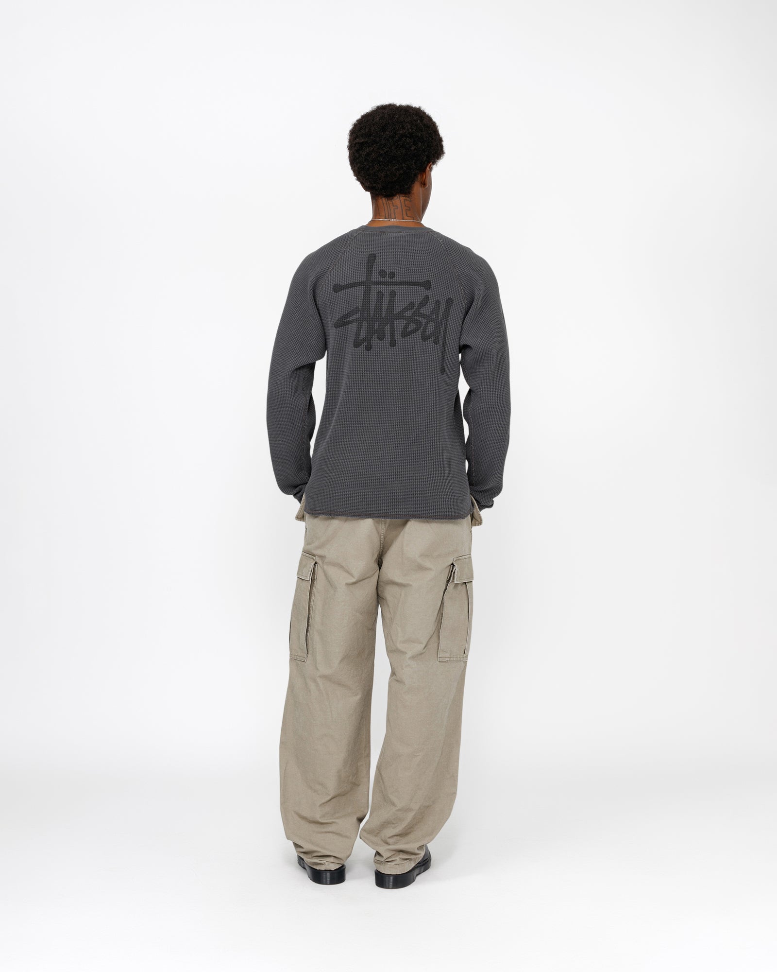 Raglan Thermal Ls Crew in washed black – Stüssy 