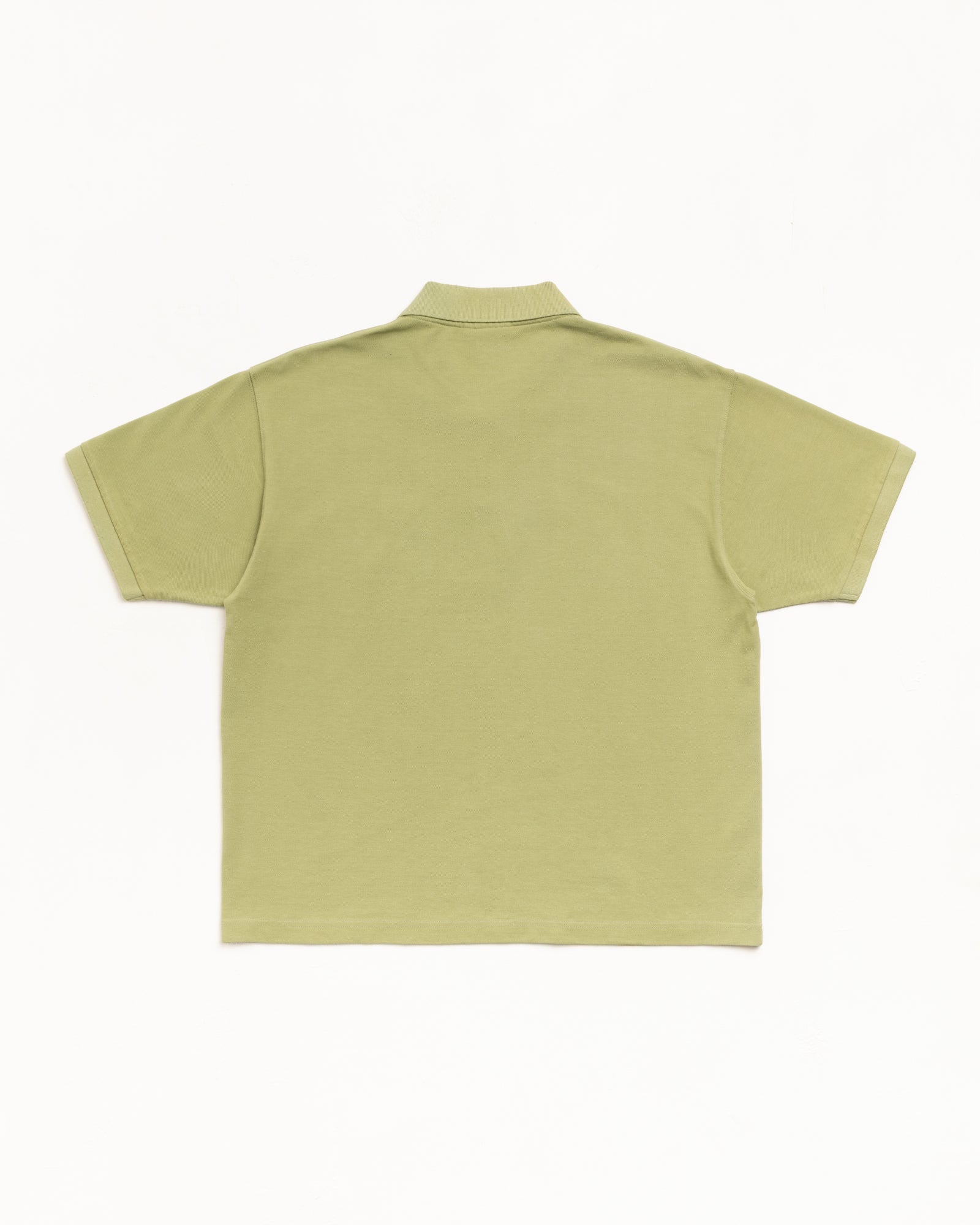 Classic Pique Polo in Leaf, short-sleeve polo shirt flat lay back view