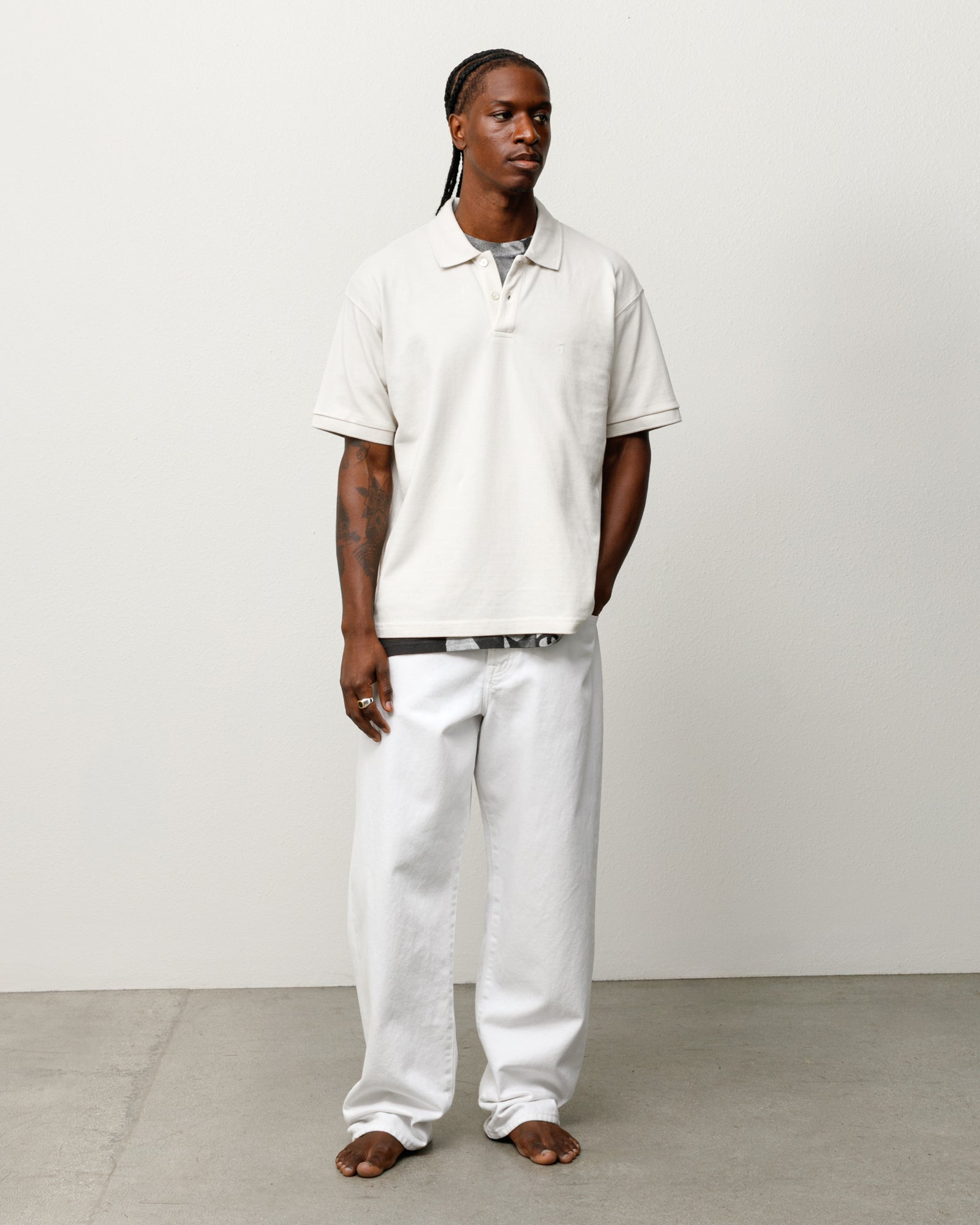 Classic Pique Polo in Off White