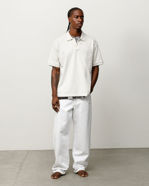 Classic Pique Polo in Off White