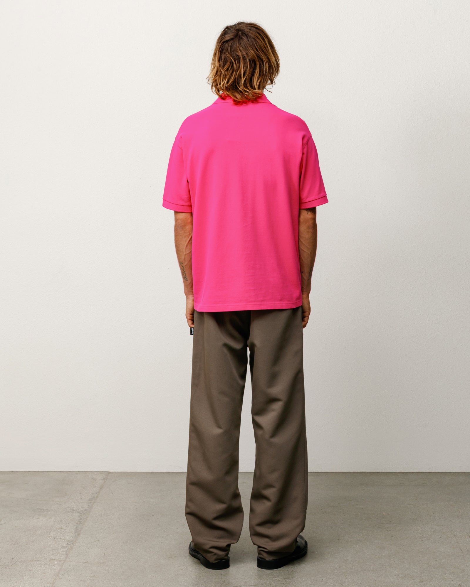 Classic Pique Polo shirt in pink, midweight cotton with rib-knit collar and cuffs.