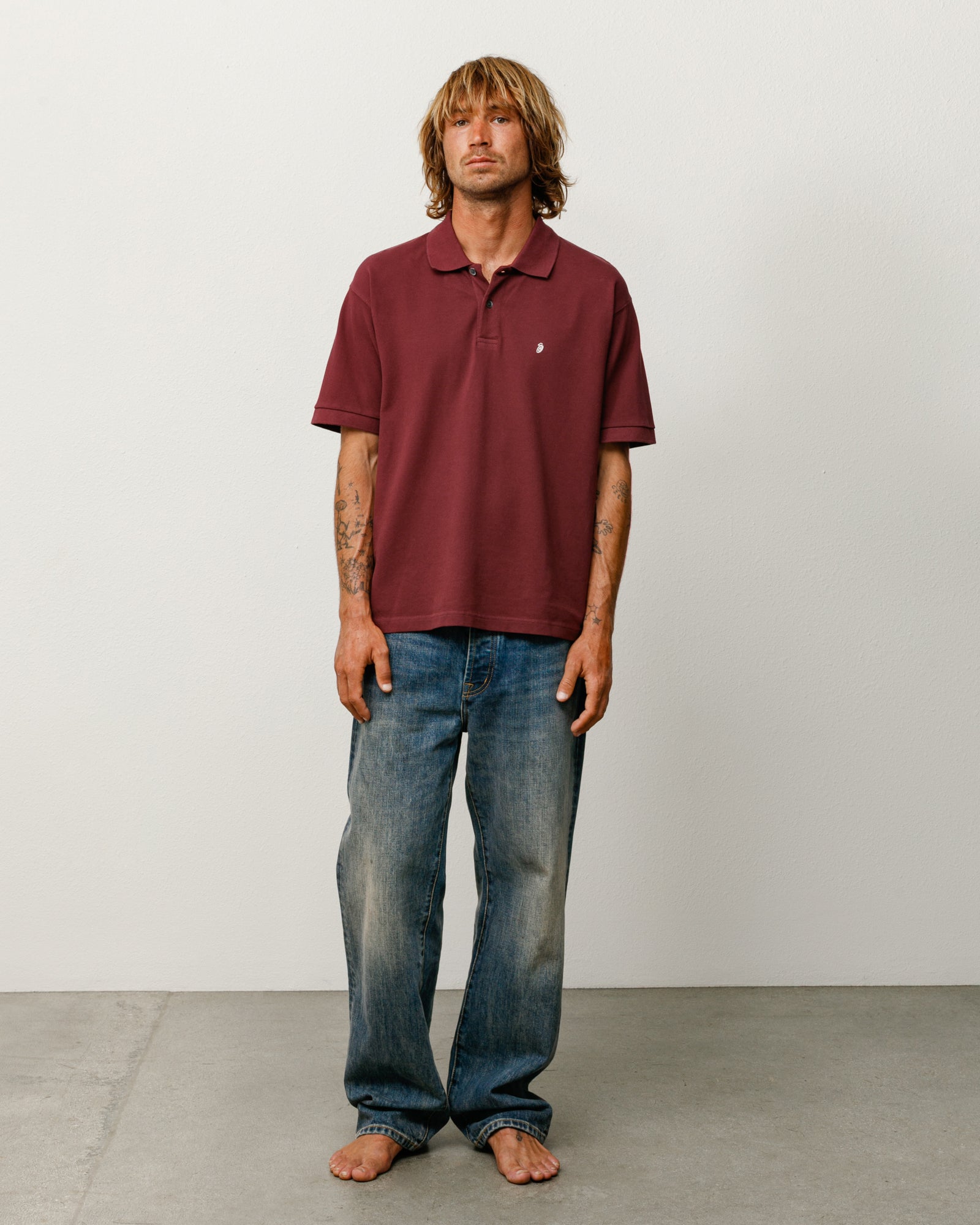 Classic Pique Polo - Plum | Tops & Knits | Stüssy