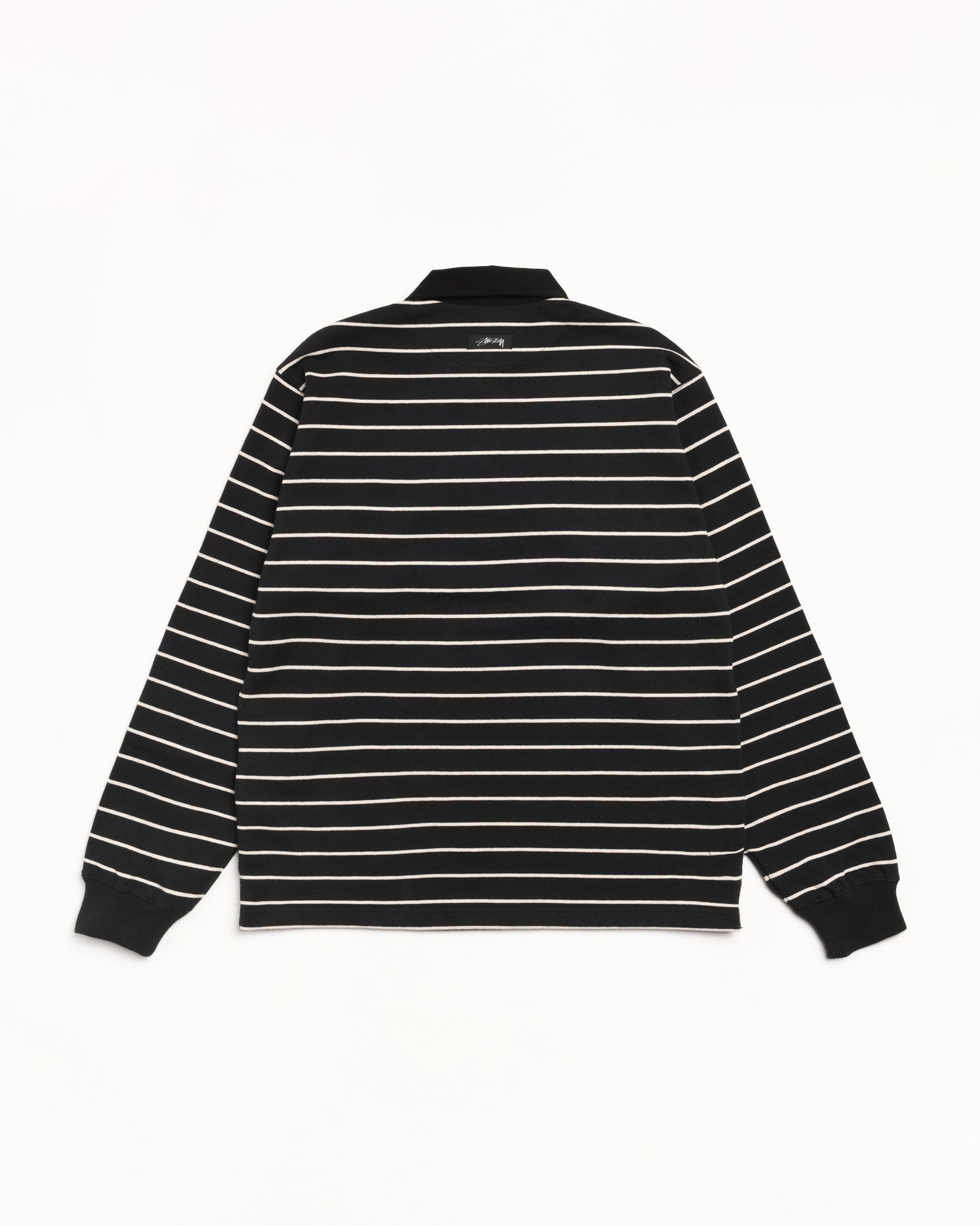 Striped Rugby Shirt – Black | Tops & Knits | Stüssy