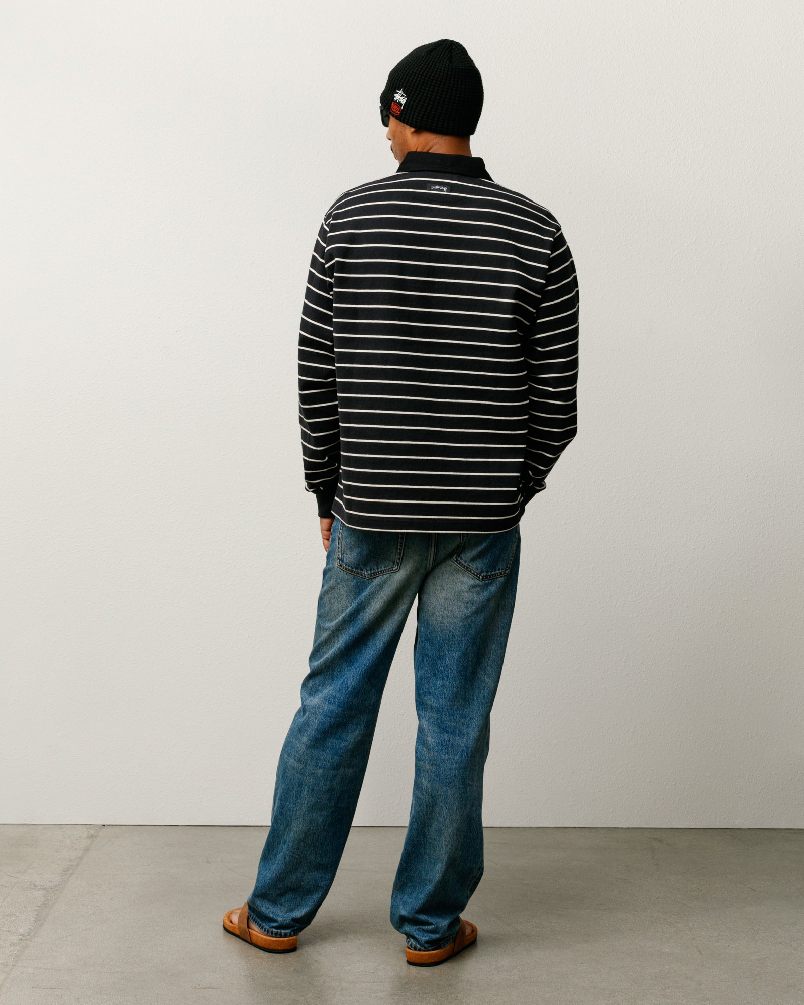 ウェア stussy STRIPED RUGBY SHIRT S Striped Rugby Shirt – Black | Tops & Knits | Stüssy