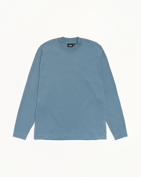 Dyed LS Mock Neck Tee – Blue | Tees | Stüssy
