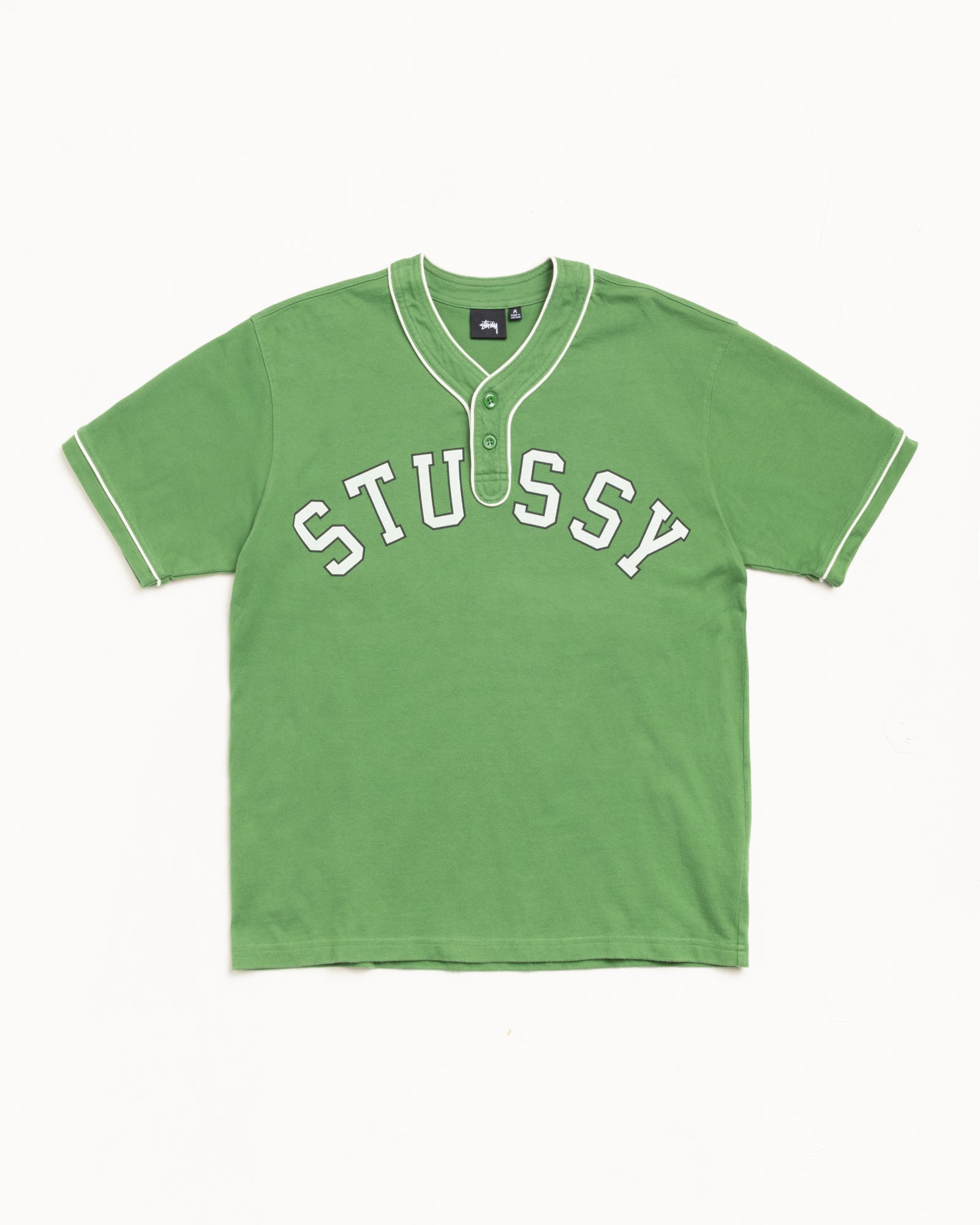Arch Baseball Jersey – Green | Tops & Shirts | Stüssy