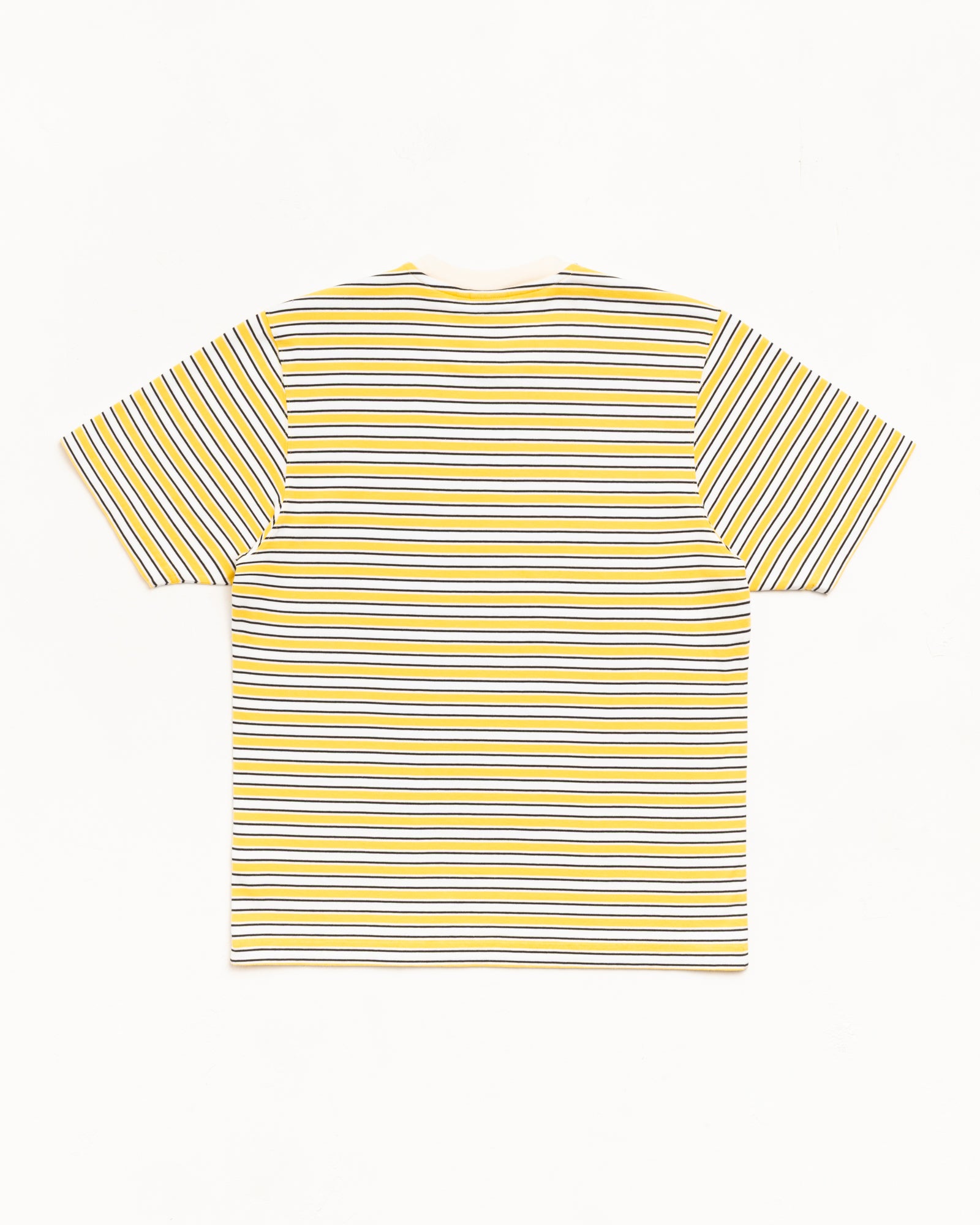 Beach Stripe Short Sleeve Tee in Yellow, horizontal stripes, back view