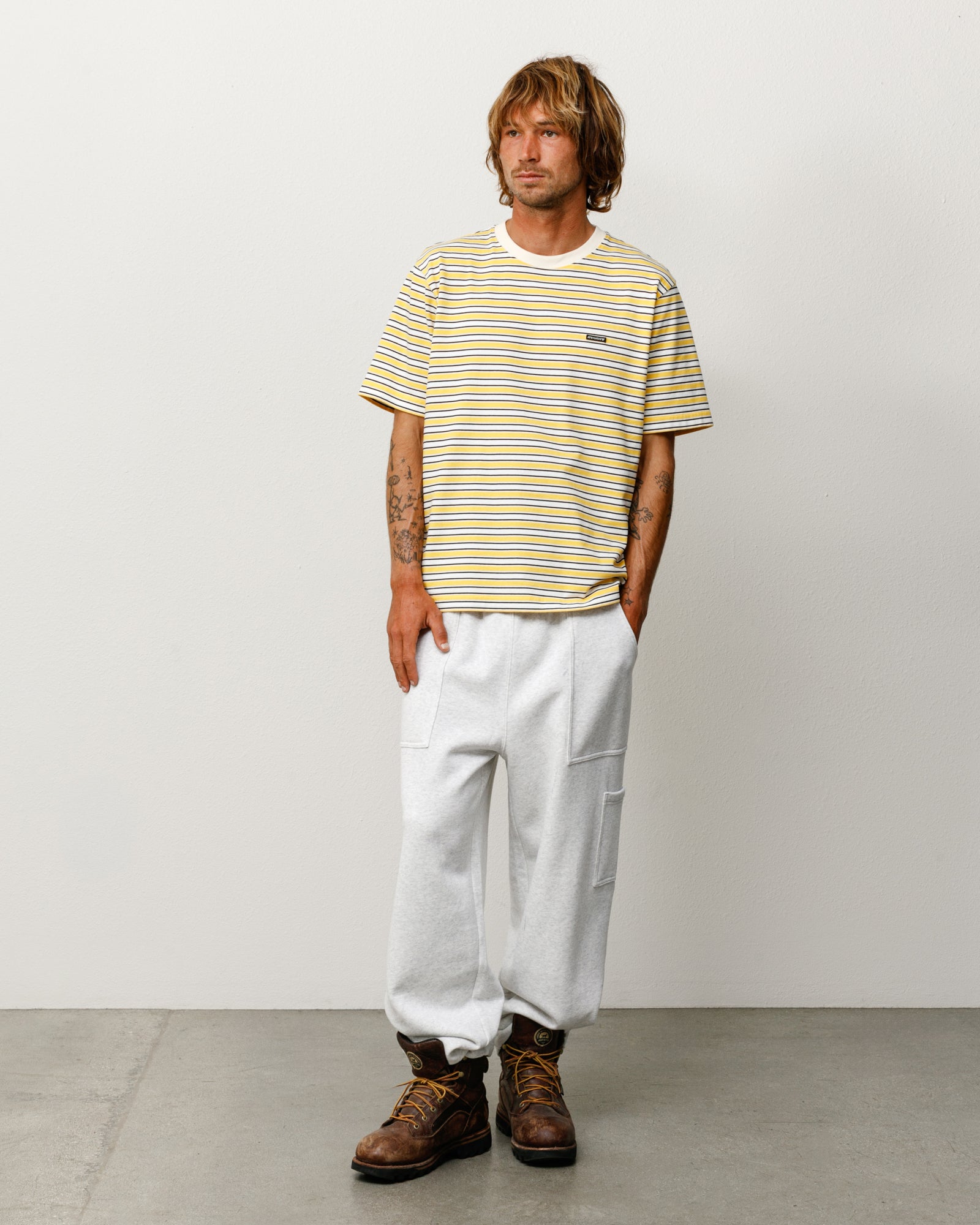 Beach Stripe Short Sleeve Tee in Yellow