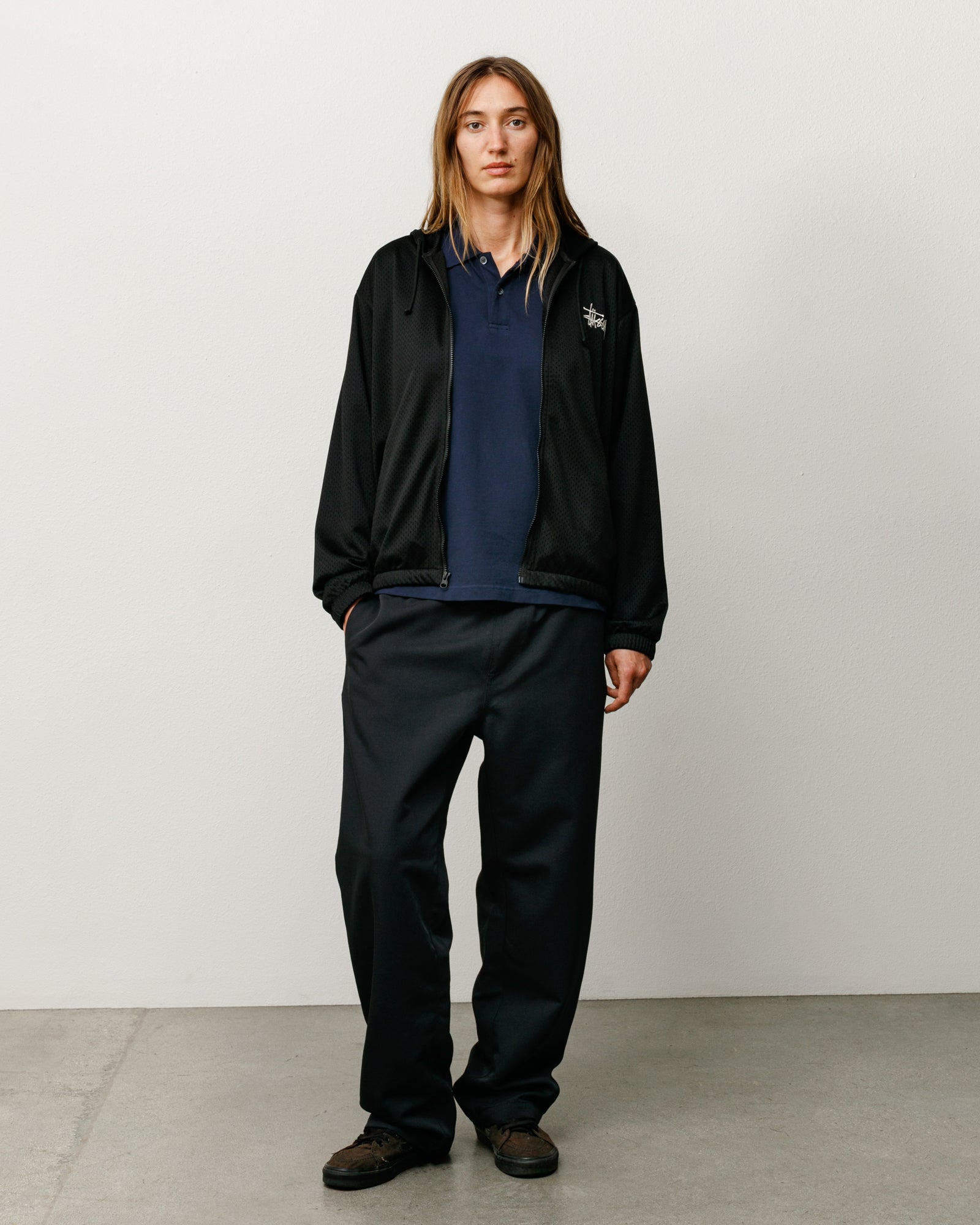 Athletic Mesh Zip Hoodie – Black | Tops & Knits | Stüssy