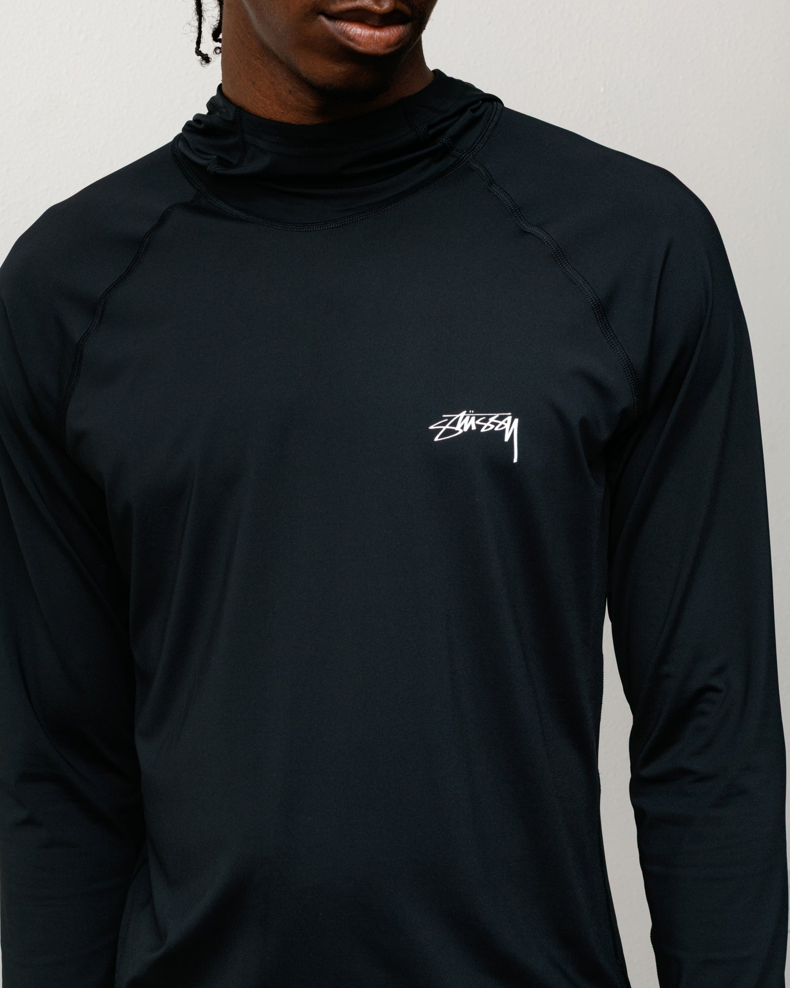 Hooded Rash Guard – Black | Tops & Shirts | Stüssy