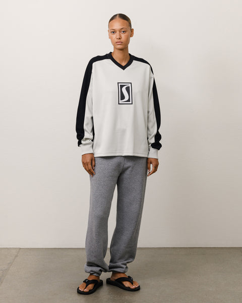S Mesh Ls Jersey Unisex Long Sleeve In Grey
