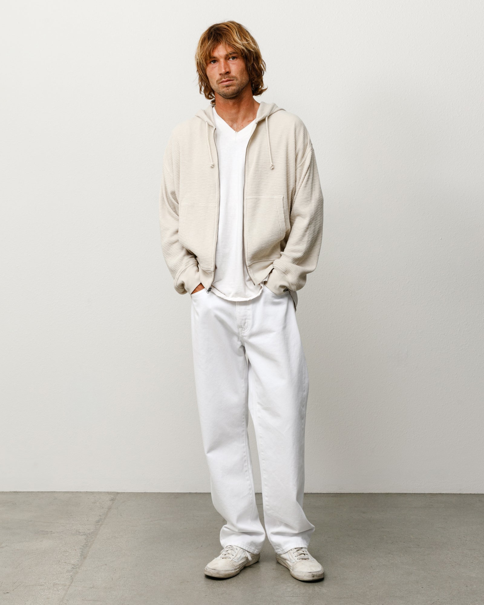 Lightweight Thermal Hoodie in Bone