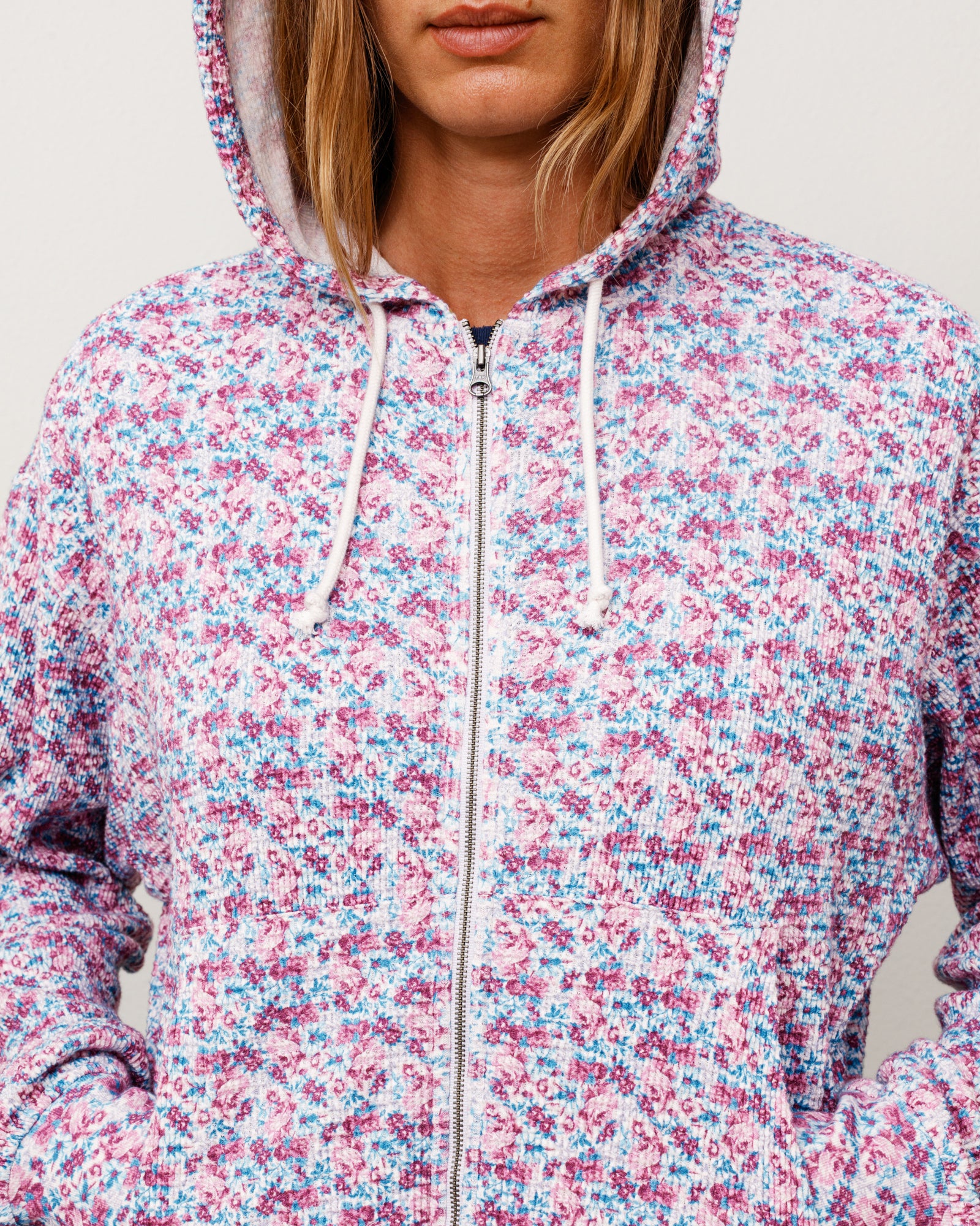 Light Weight Thermal Hood Unisex Long Sleeve In Floral