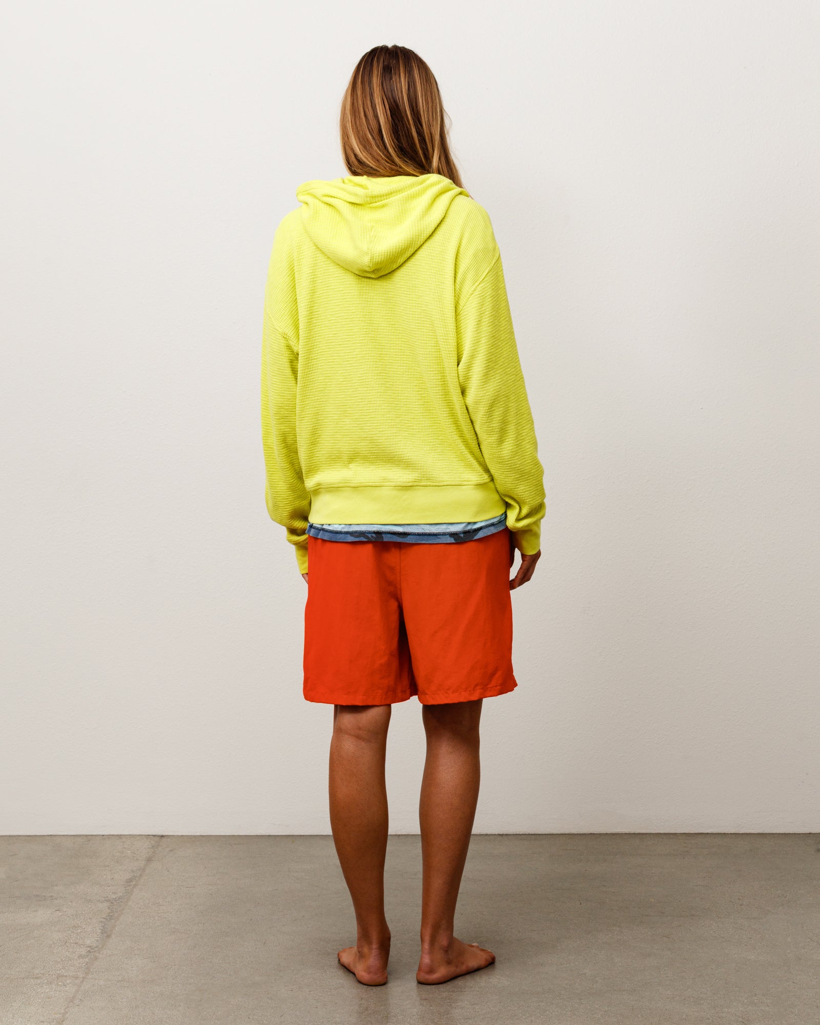 Light Weight Thermal Hood Unisex Long Sleeve In Lime