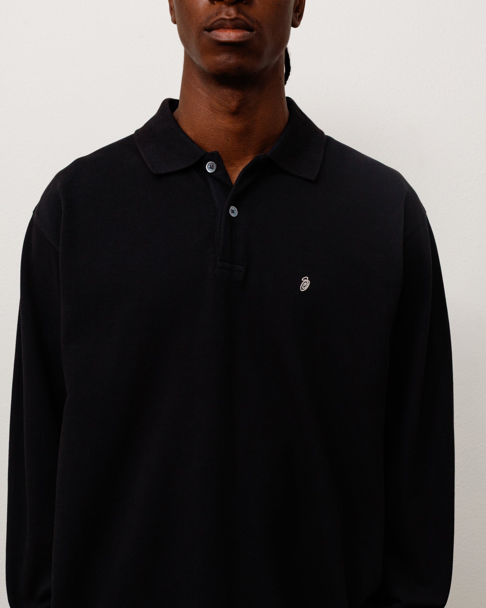 Ls Classic Pique Polo Unisex Short Sleeve In Black