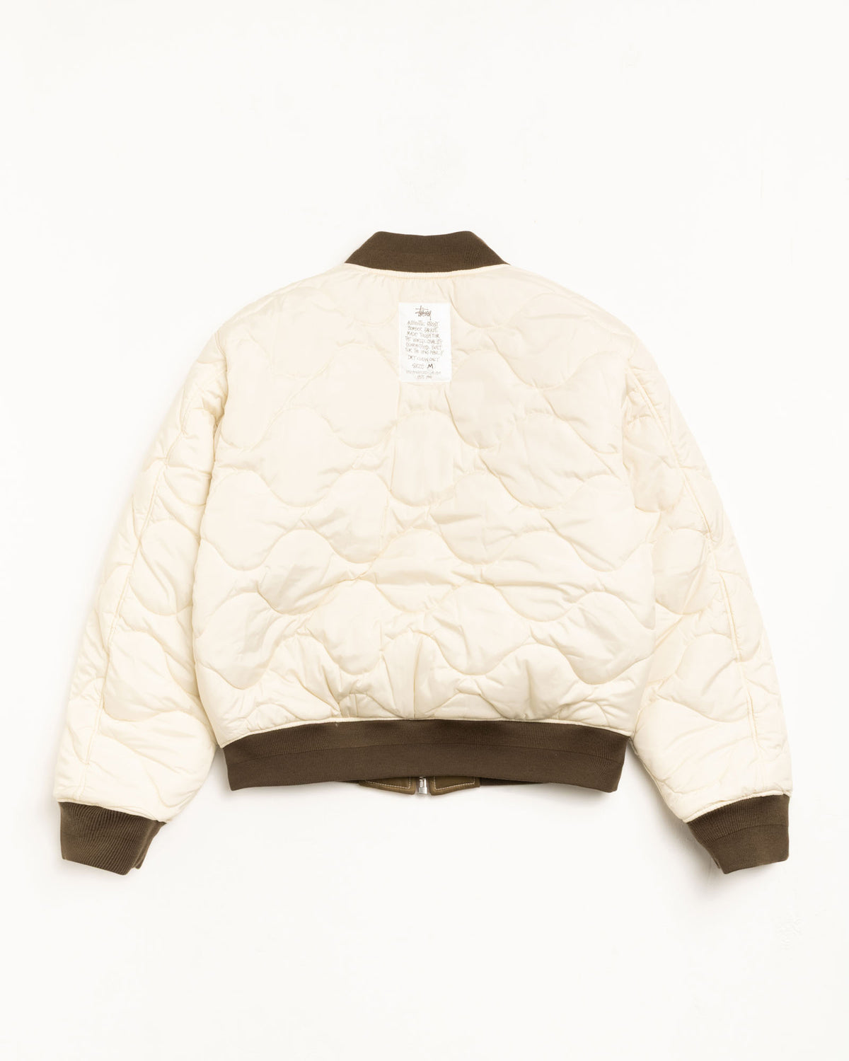 Stussy Sport Bomber Jacket スタジャン ベージュ 中古・古着通販 