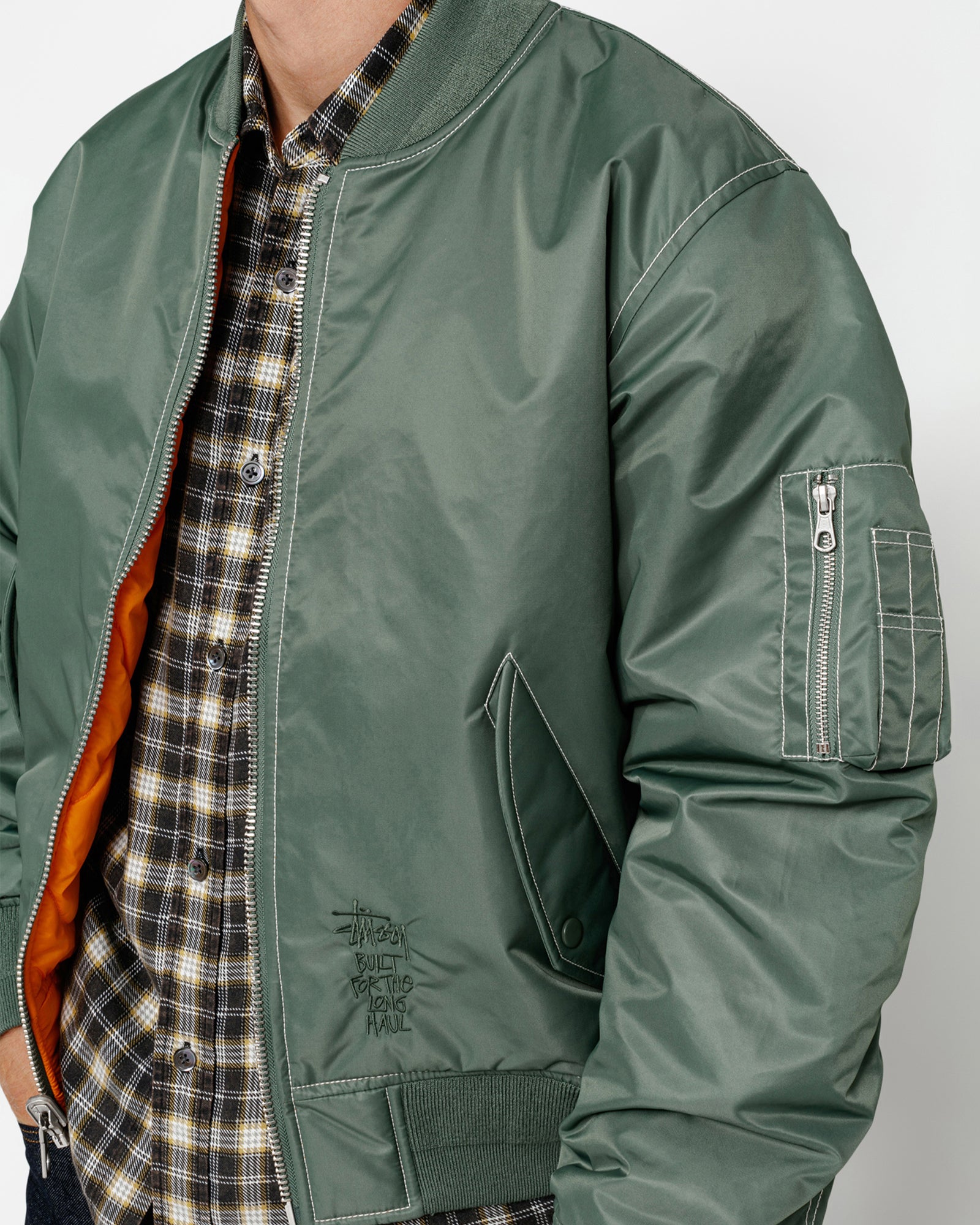 Built Reversible Bomber Jacket in green – Stüssy