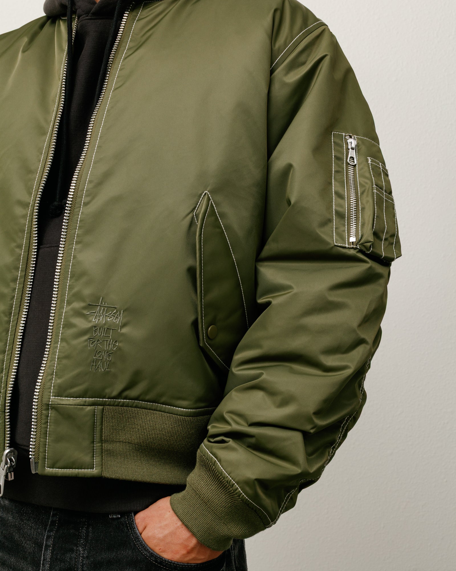 Built Reversible Bomber Jacket – Olive | Outerwear | Stüssy