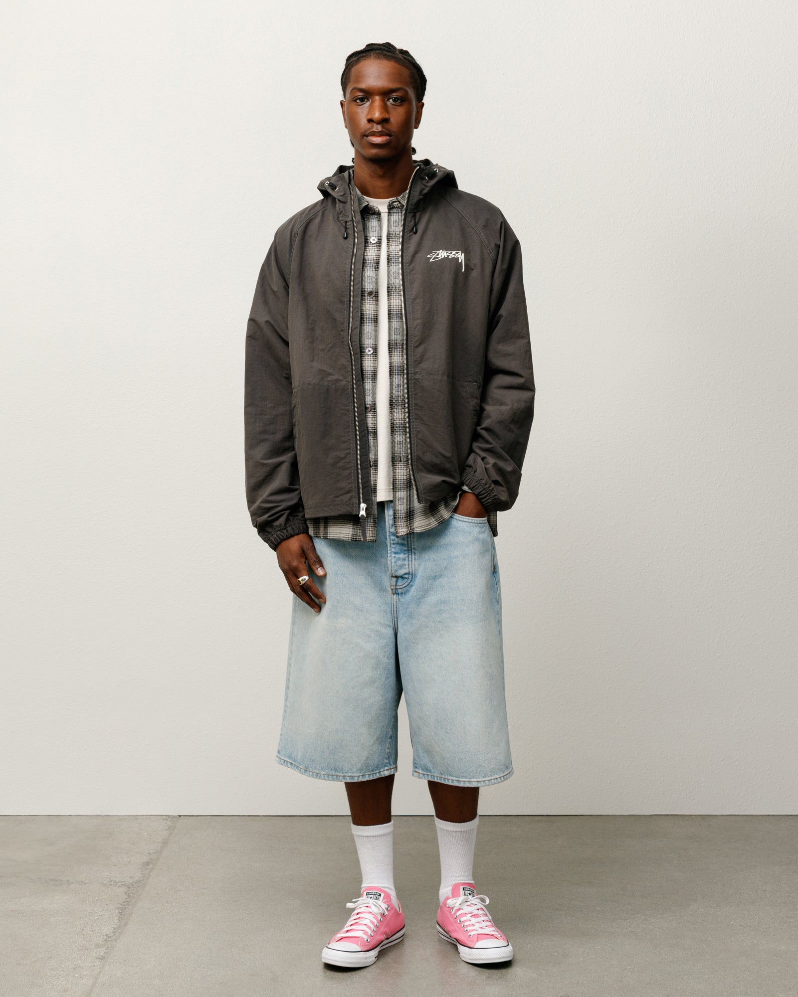 Beach Shell Wave Dye Mens Long Sleeve In Black