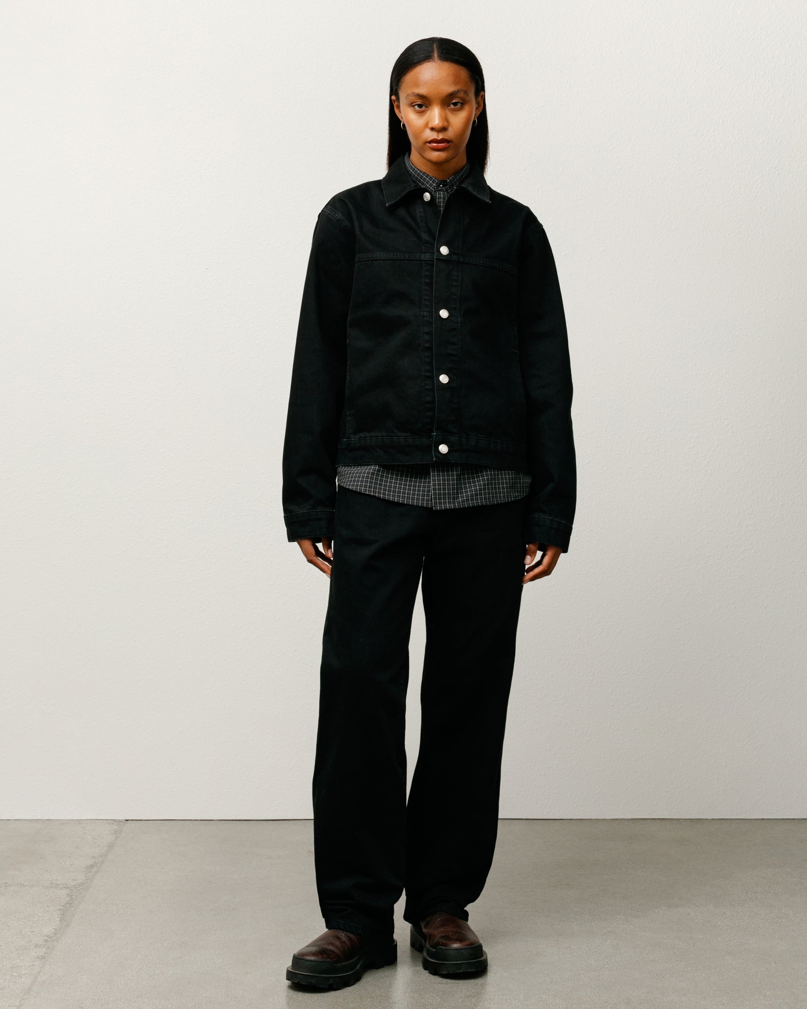 Trucker Denim Mens Long Sleeve In Black