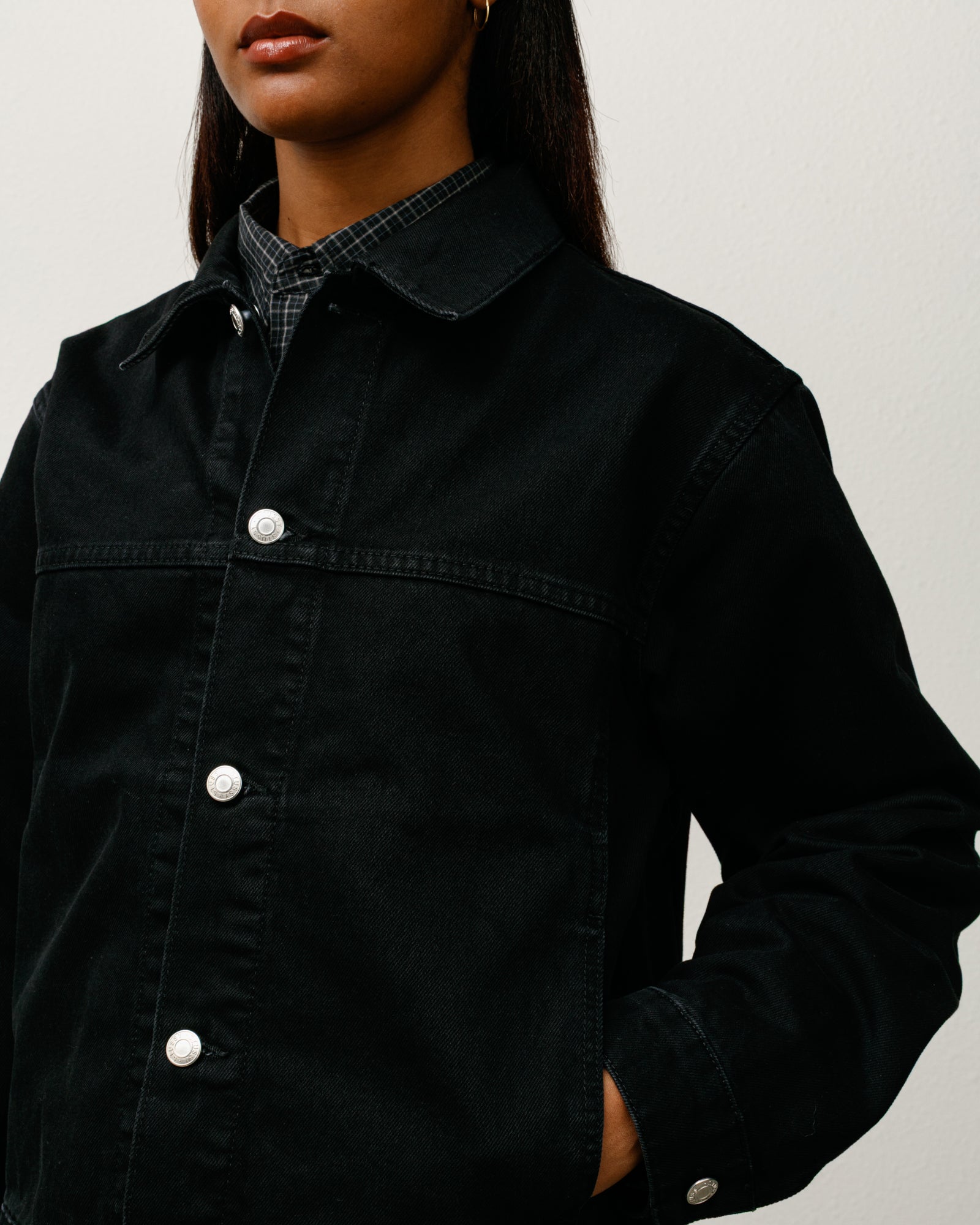 Trucker Jacket Denim – Black | Outerwear | Stüssy
