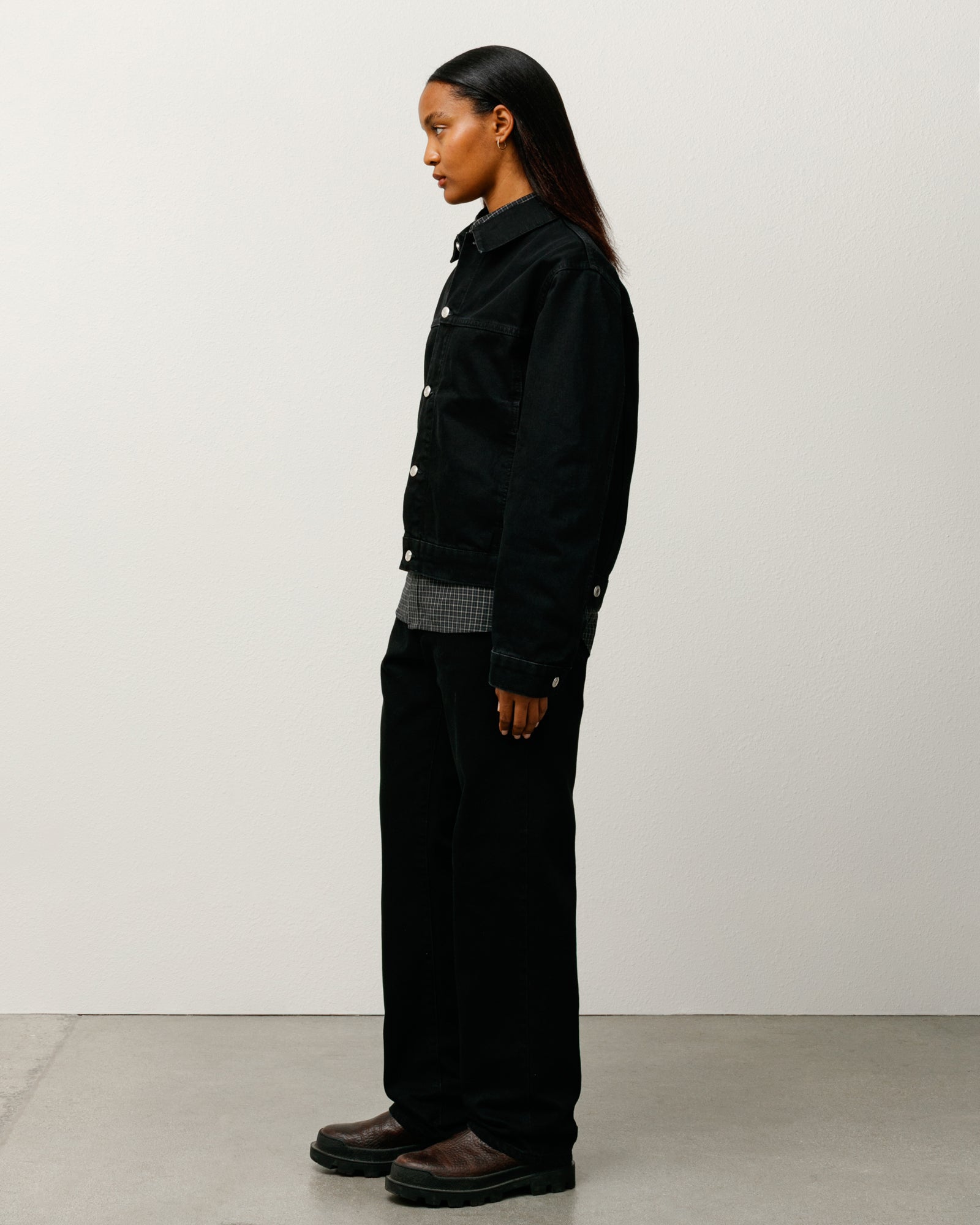 Trucker Jacket Denim – Black | Outerwear | Stüssy