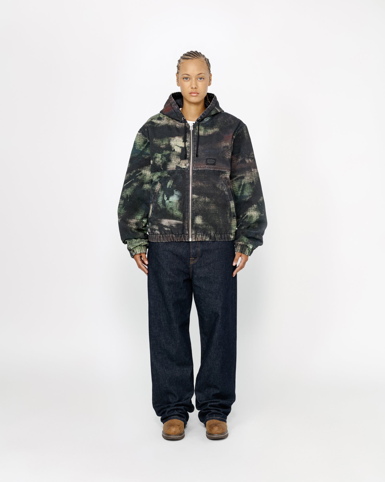 Work Jacket Stenpat Camo in fortine – Stüssy