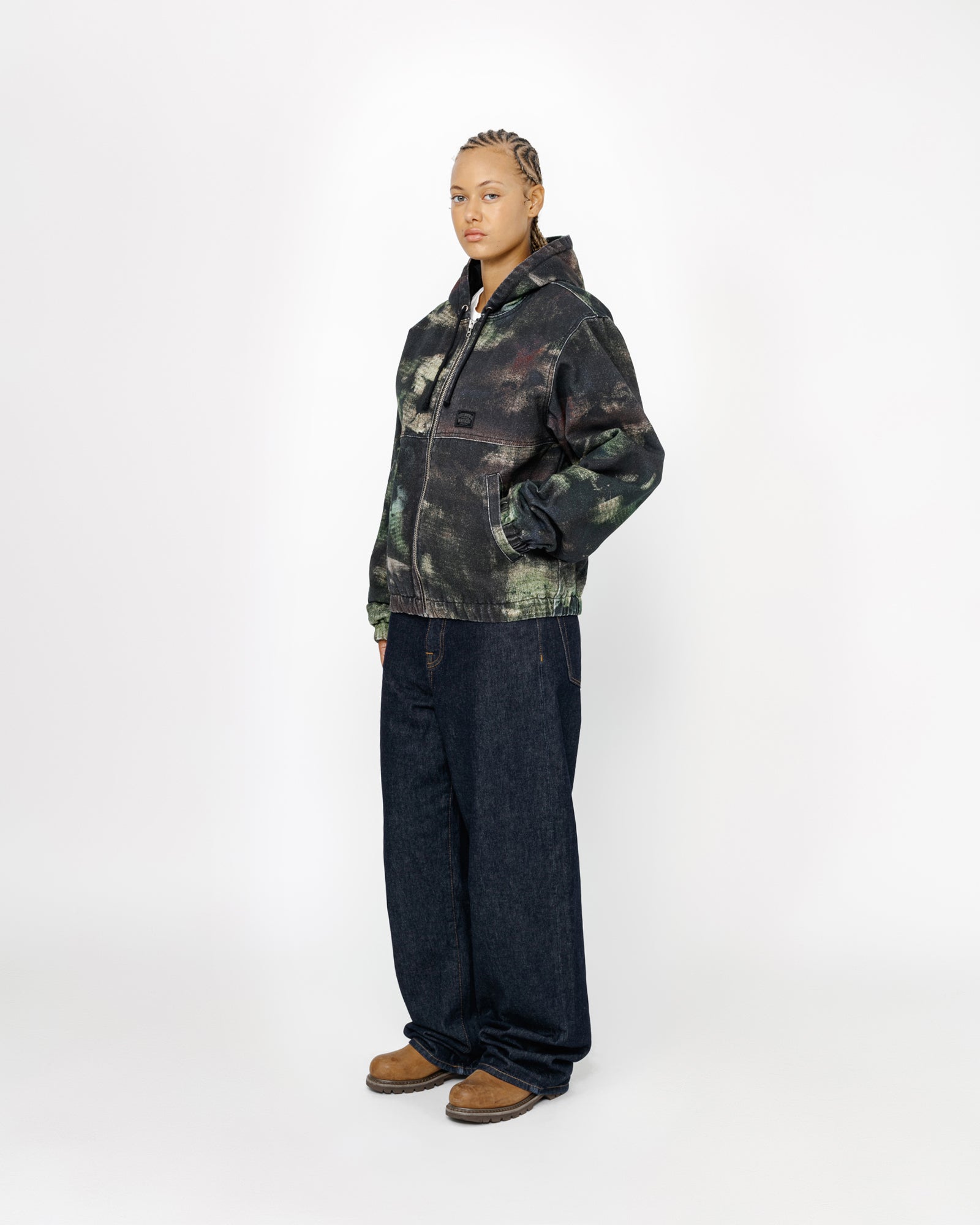 Work Jacket Stenpat Camo in fortine – Stüssy