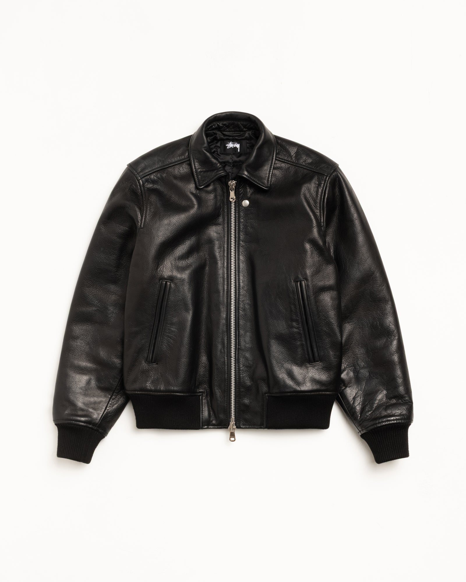Leather Flight Jacket – Black | Outerwear | Stüssy