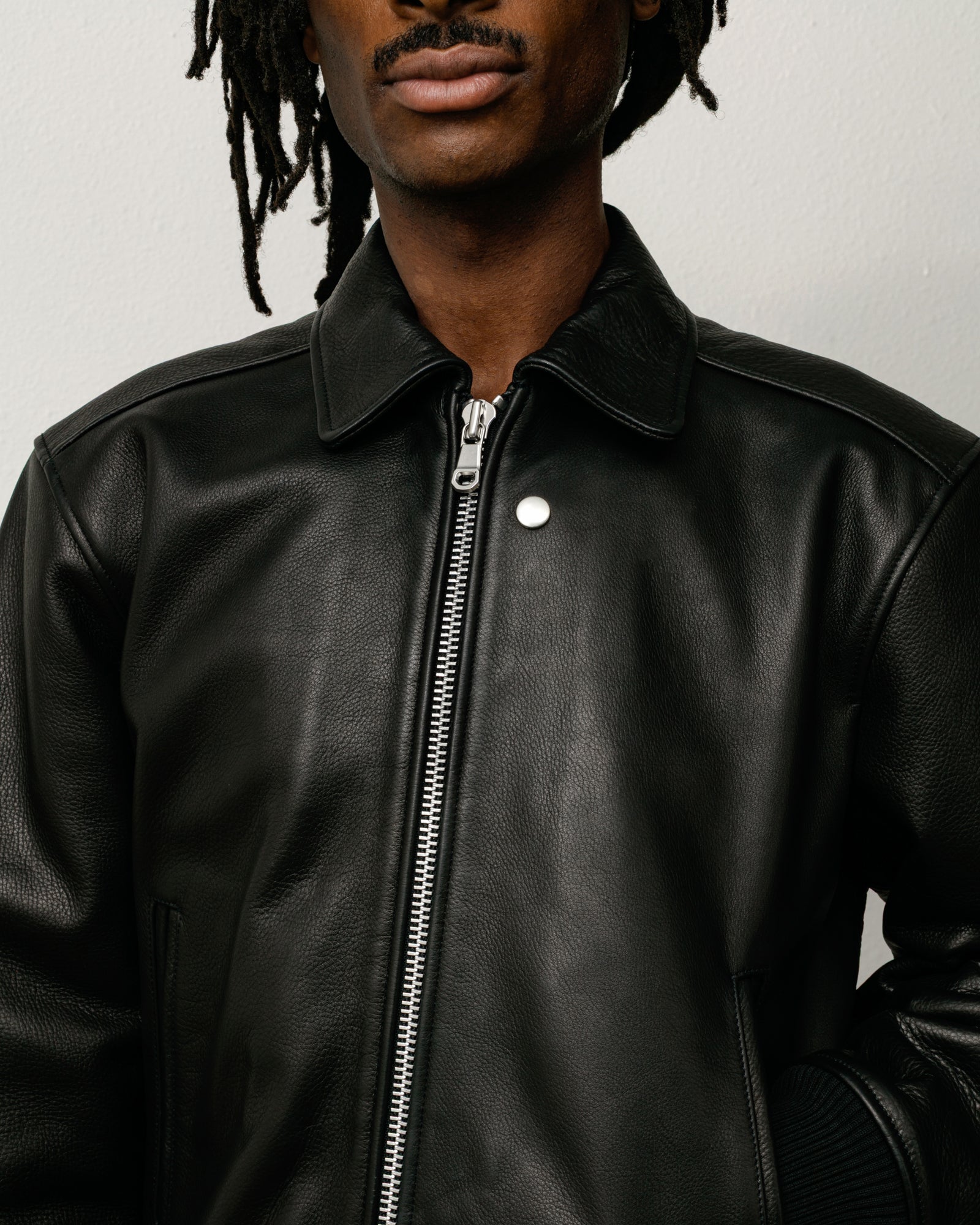 Leather Flight Jacket – Black | Outerwear | Stüssy