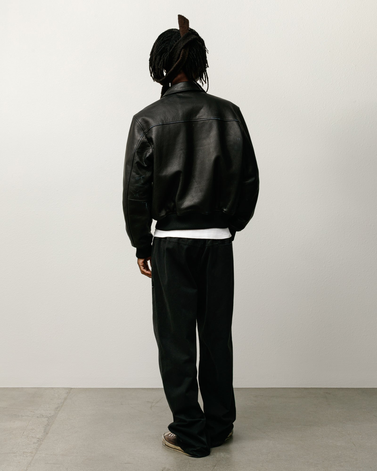 Leather Flight Jacket – Black | Outerwear | Stüssy