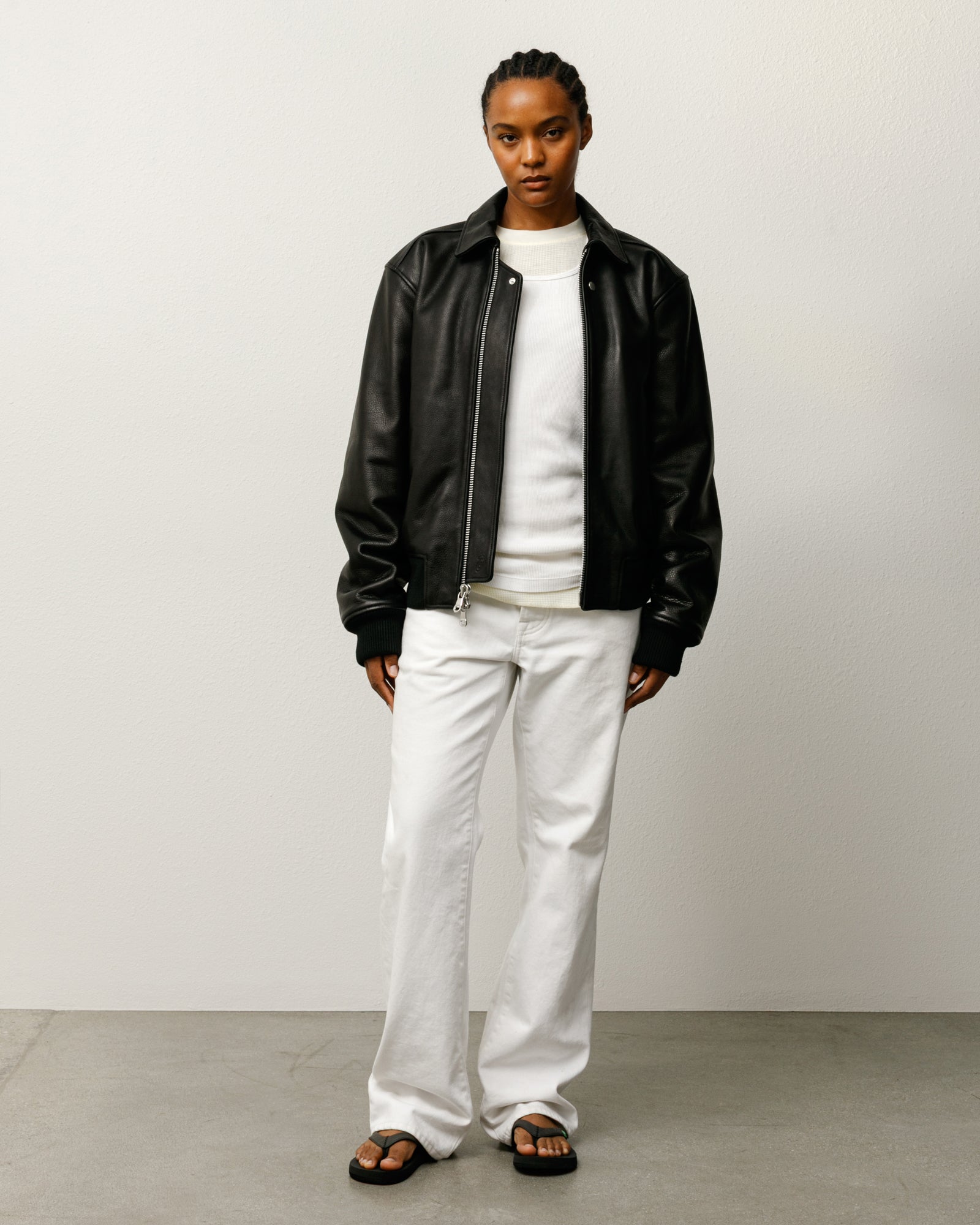 Leather Flight Jacket – Black | Outerwear | Stüssy