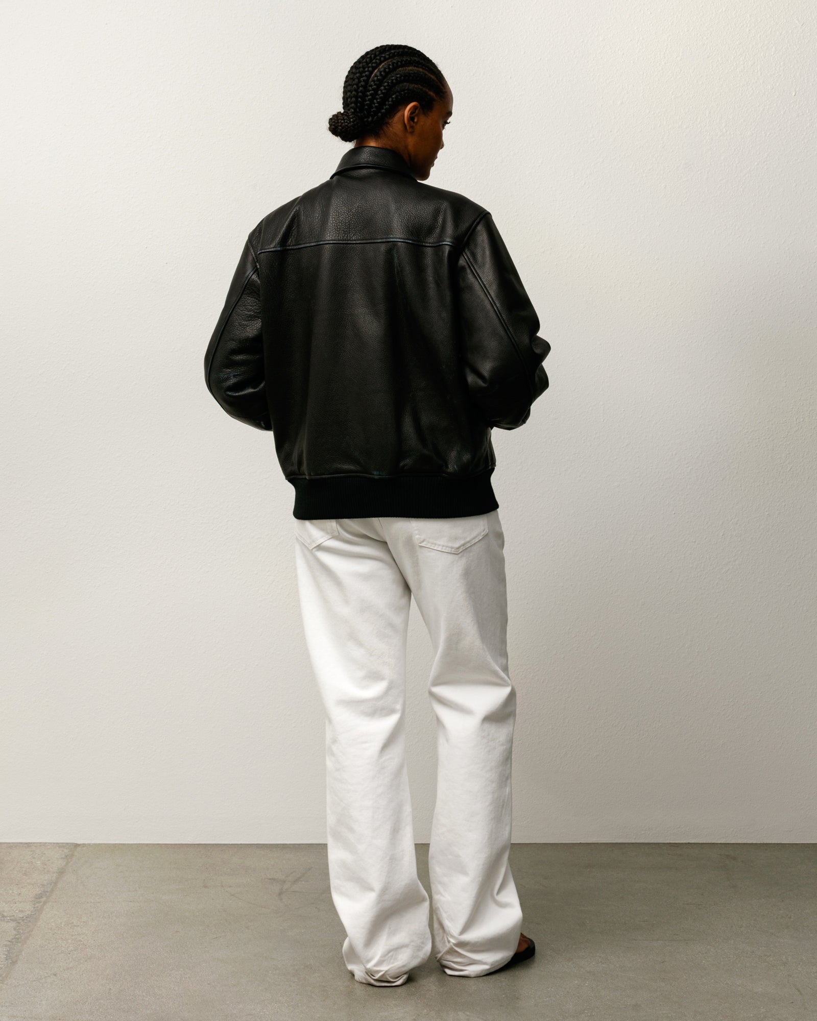 Leather Flight Jacket – Black | Outerwear | Stüssy