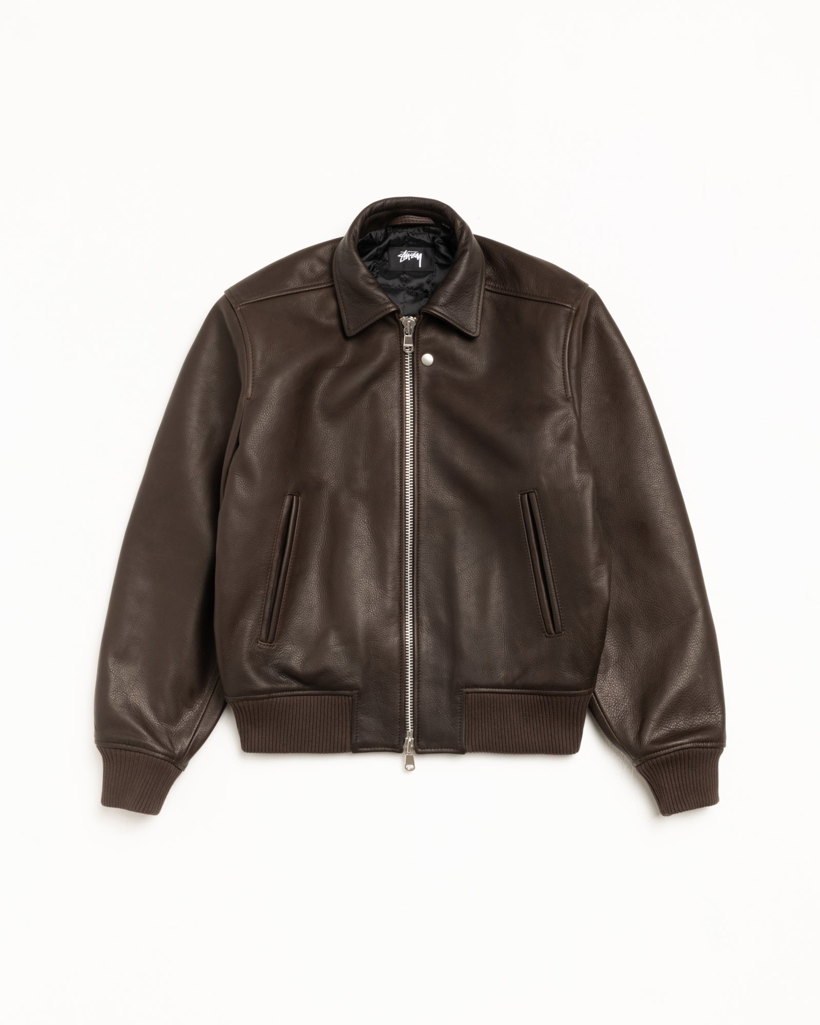 ジャケット・アウター Stussy LEATHER FLIGHT JACKET Leather Flight Jacket – Dark Brown | Outerwear | Stüssy